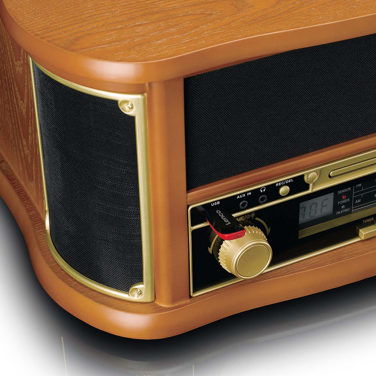 CLASSIC PHONO TCD-2551WD - Houten retro platenspeler met Bluetooth®, AM/FM Radio, USB encoding, CD-speler, Cassettespeler en ingebouwde speakers - Hout - Image 10