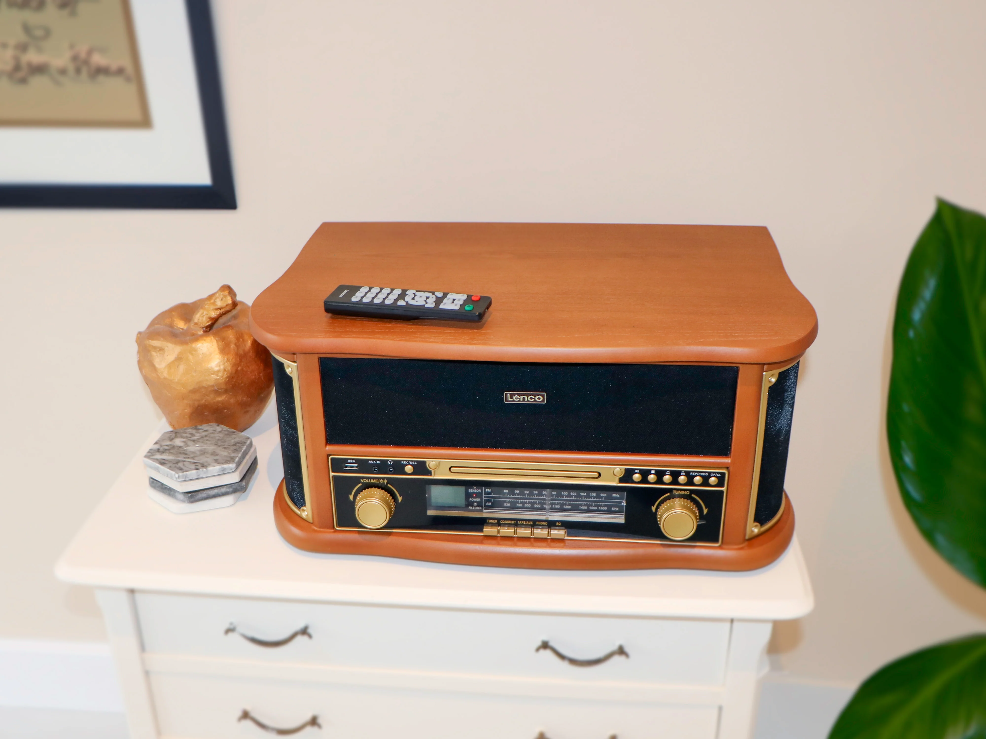 CLASSIC PHONO TCD-2551WD - Houten retro platenspeler met Bluetooth®, AM/FM Radio, USB encoding, CD-speler, Cassettespeler en ingebouwde speakers - Hout - Image 14
