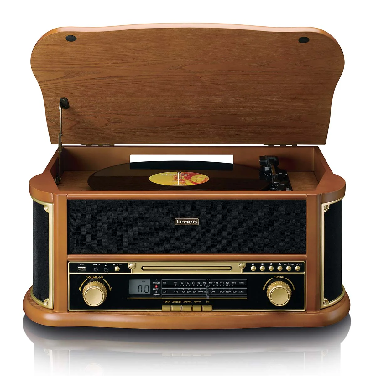 CLASSIC PHONO TCD-2551WD - Houten retro platenspeler met Bluetooth®, AM/FM Radio, USB encoding, CD-speler, Cassettespeler en ingebouwde speakers - Hout - Image 3