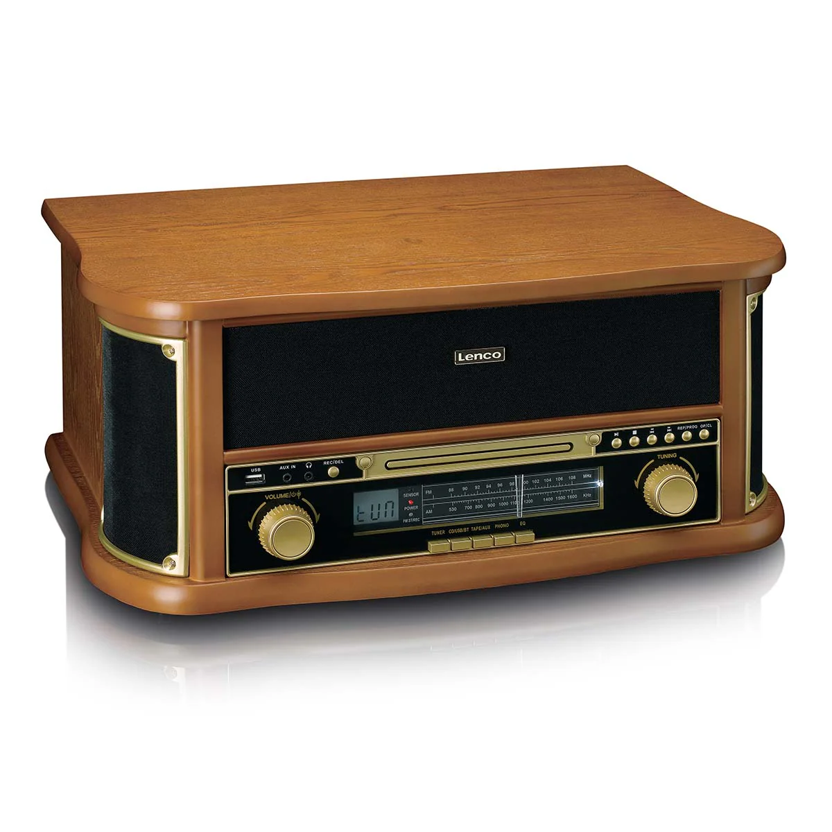 CLASSIC PHONO TCD-2551WD - Houten retro platenspeler met Bluetooth®, AM/FM Radio, USB encoding, CD-speler, Cassettespeler en ingebouwde speakers - Hout - Image 7