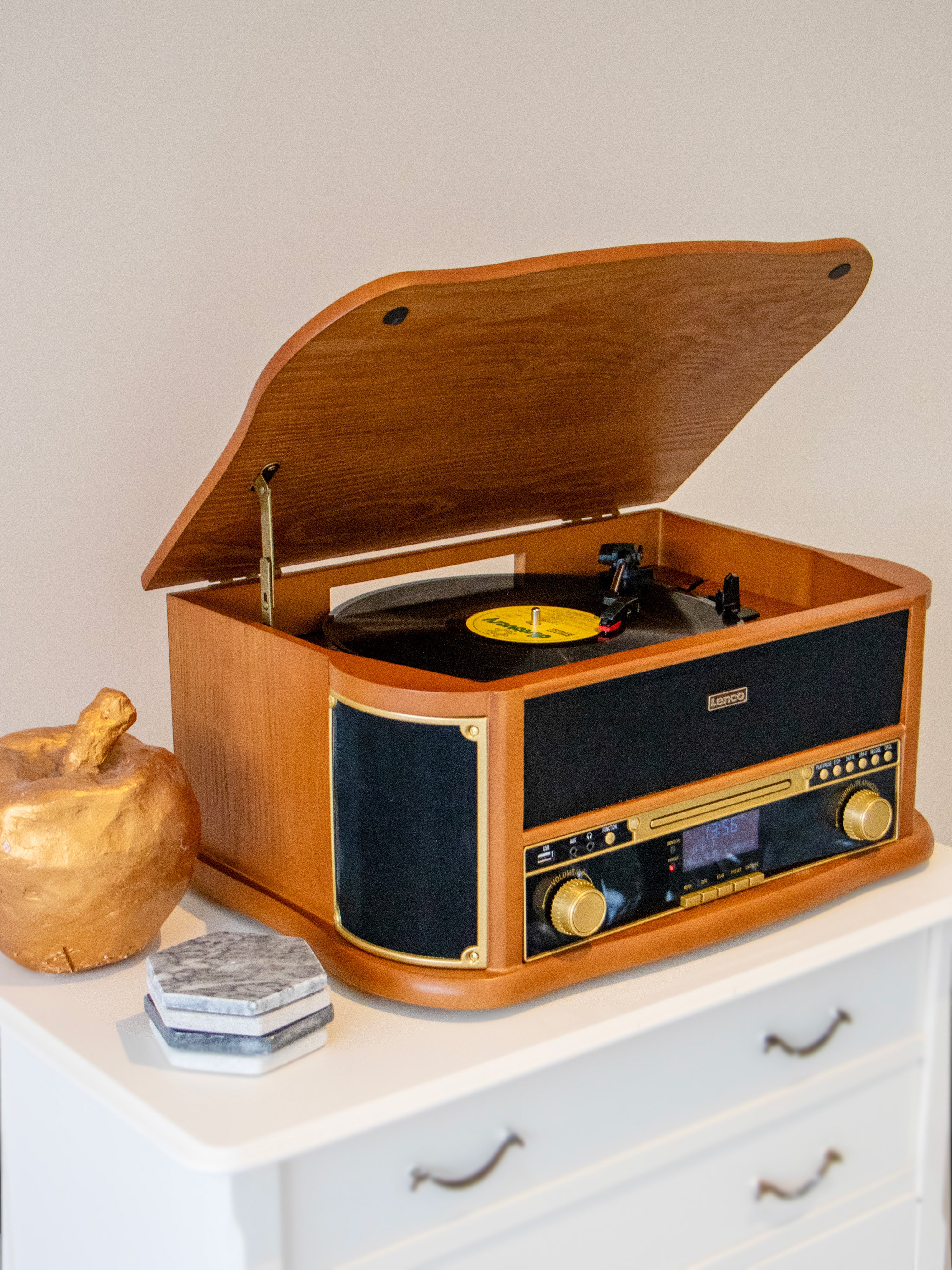 CLASSIC PHONO TCD-2571WD - Houten retro platenspeler met Bluetooth®, DAB+/FM Radio, USB encoding, CD-speler, Cassettespeler en ingebouwde speakers - Hout - Image 14