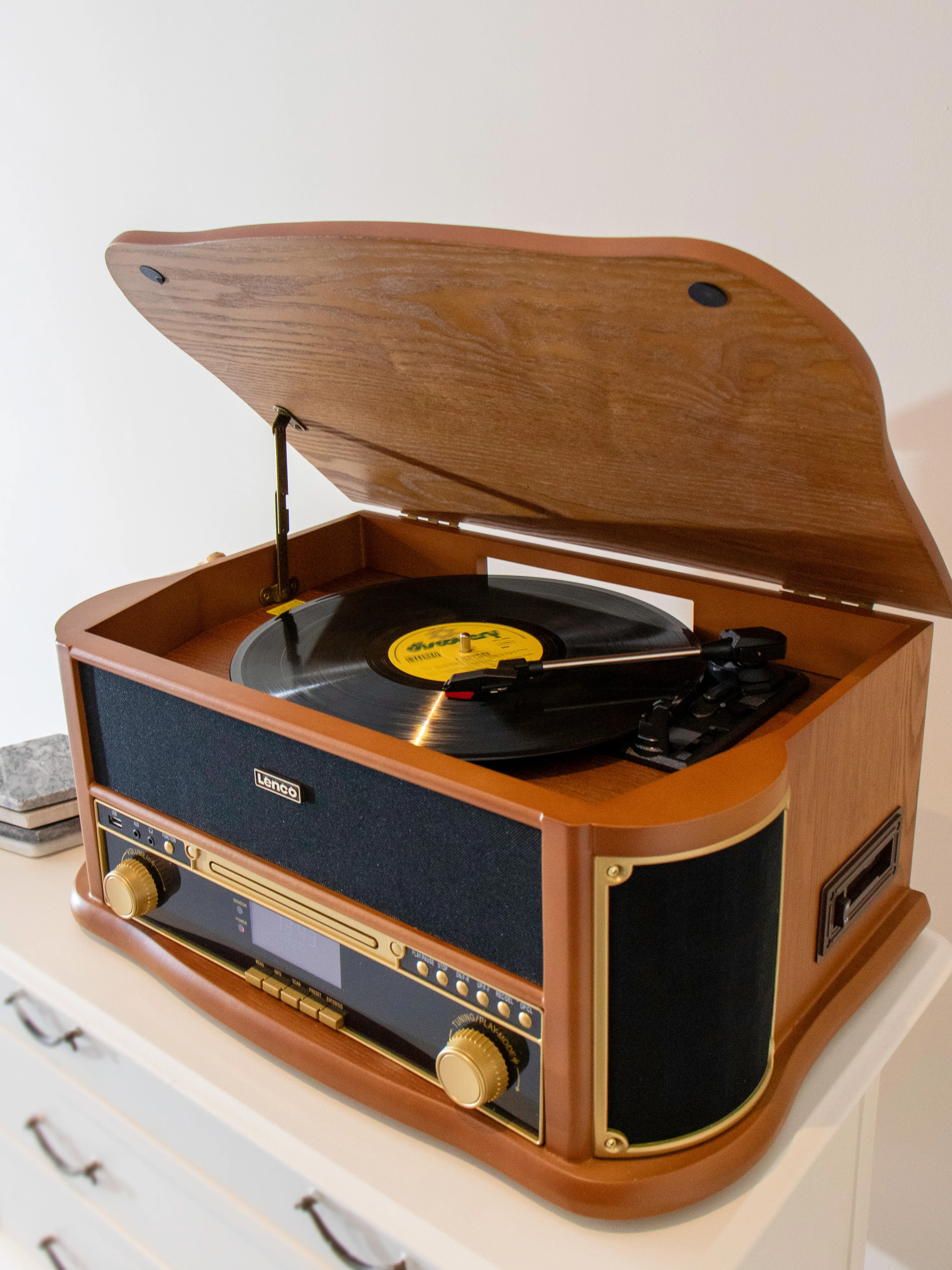CLASSIC PHONO TCD-2571WD - Houten retro platenspeler met Bluetooth®, DAB+/FM Radio, USB encoding, CD-speler, Cassettespeler en ingebouwde speakers - Hout - Image 18
