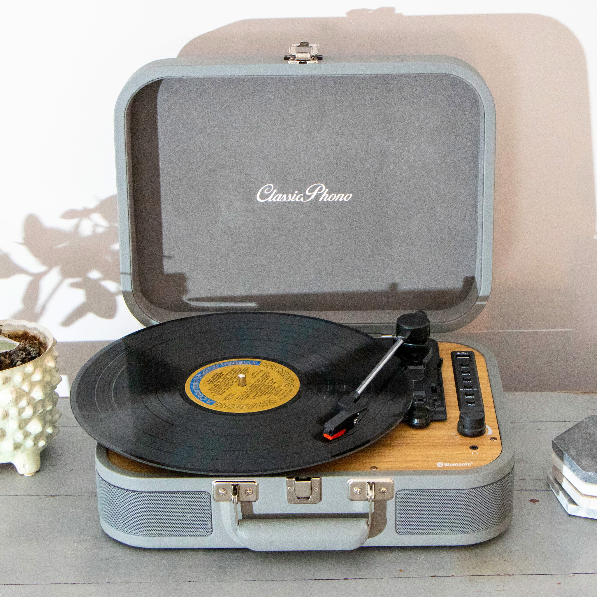 CLASSIC PHONO TT-116GY - Retro Bluetooth® platenspeler met ingebouwde speakers - Grijs - Image 12