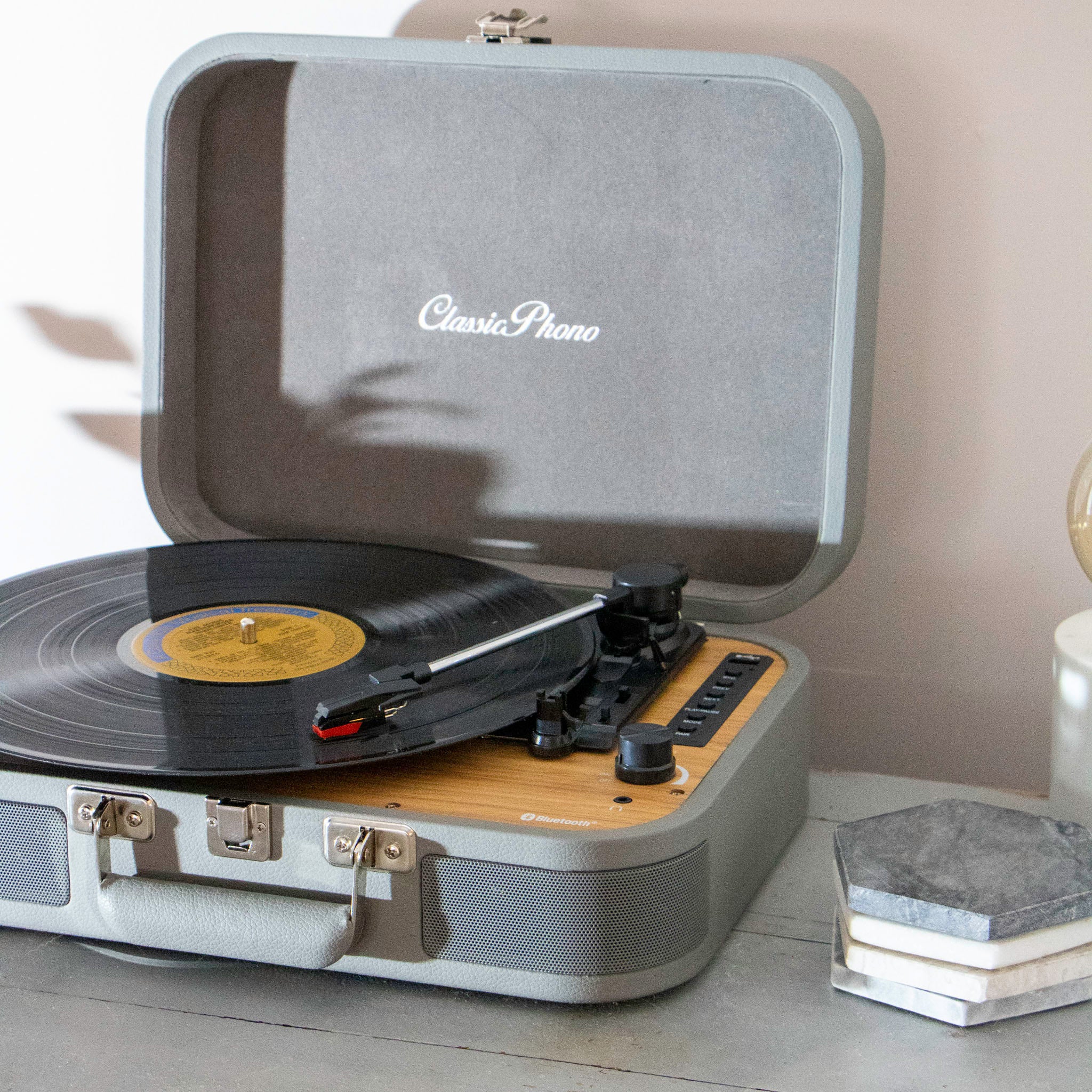 CLASSIC PHONO TT-116GY - Retro Bluetooth® platenspeler met ingebouwde speakers - Grijs - Image 13