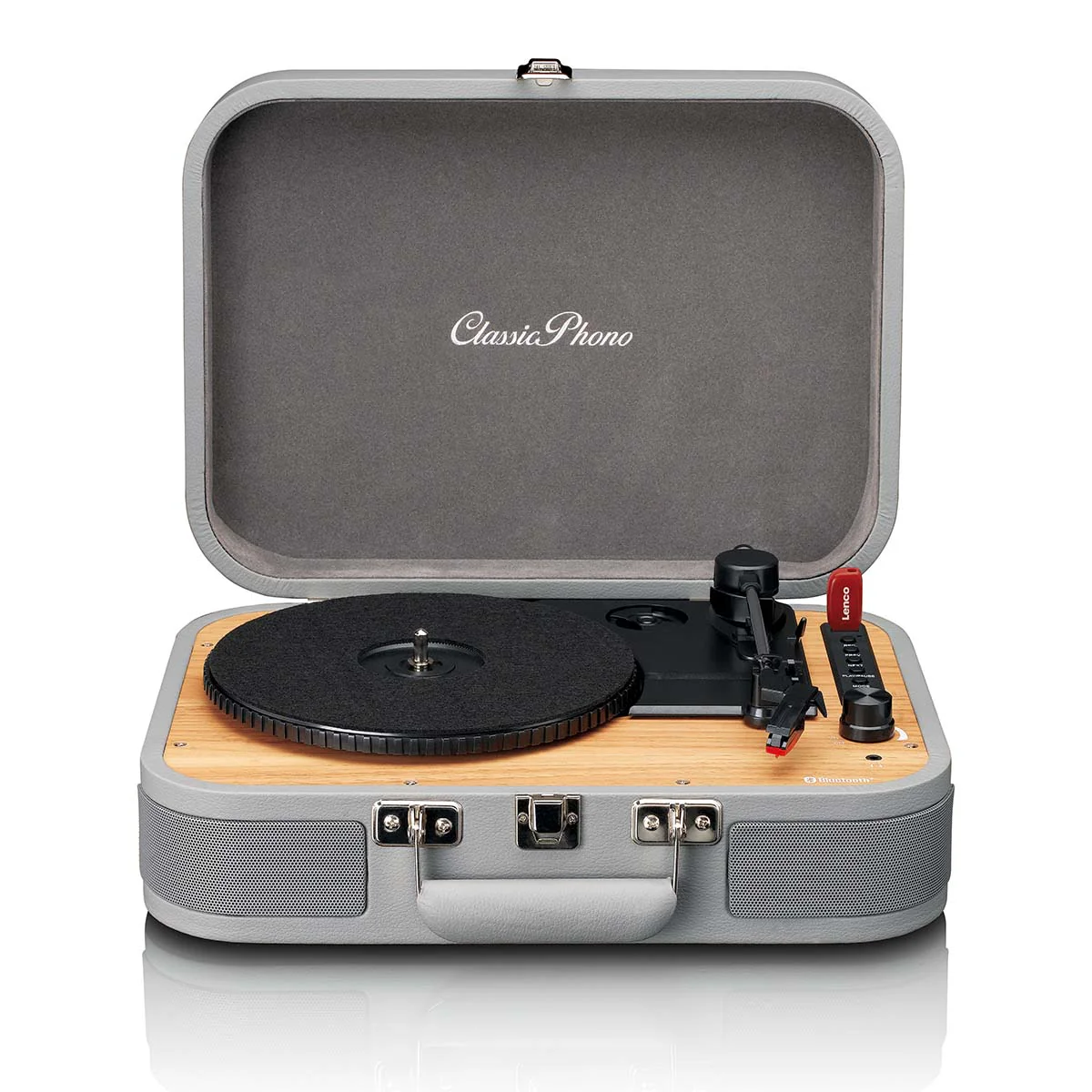 CLASSIC PHONO TT-116GY - Retro Bluetooth® platenspeler met ingebouwde speakers - Grijs - Image 3