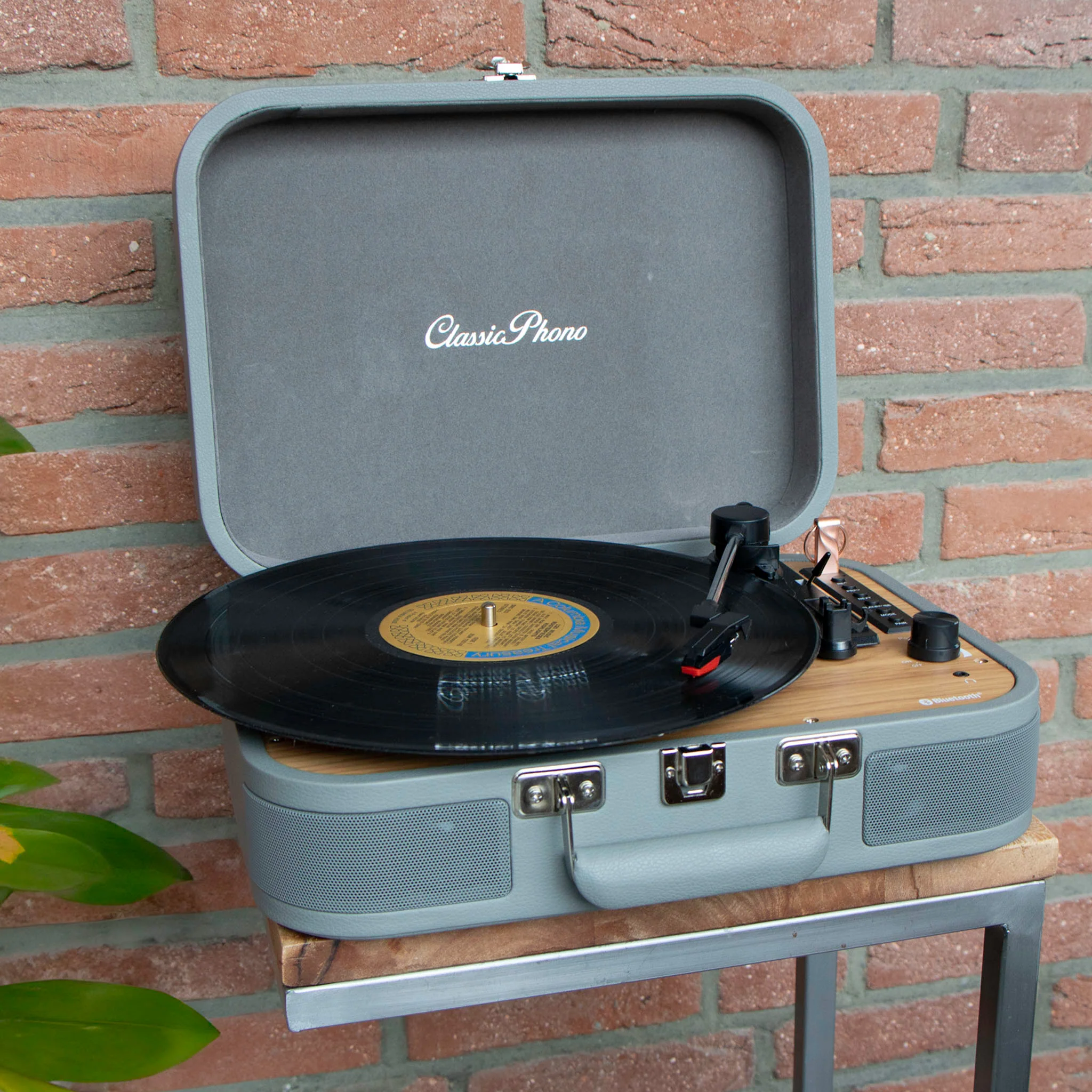 CLASSIC PHONO TT-116GY - Retro Bluetooth® platenspeler met ingebouwde speakers - Grijs - Image 9