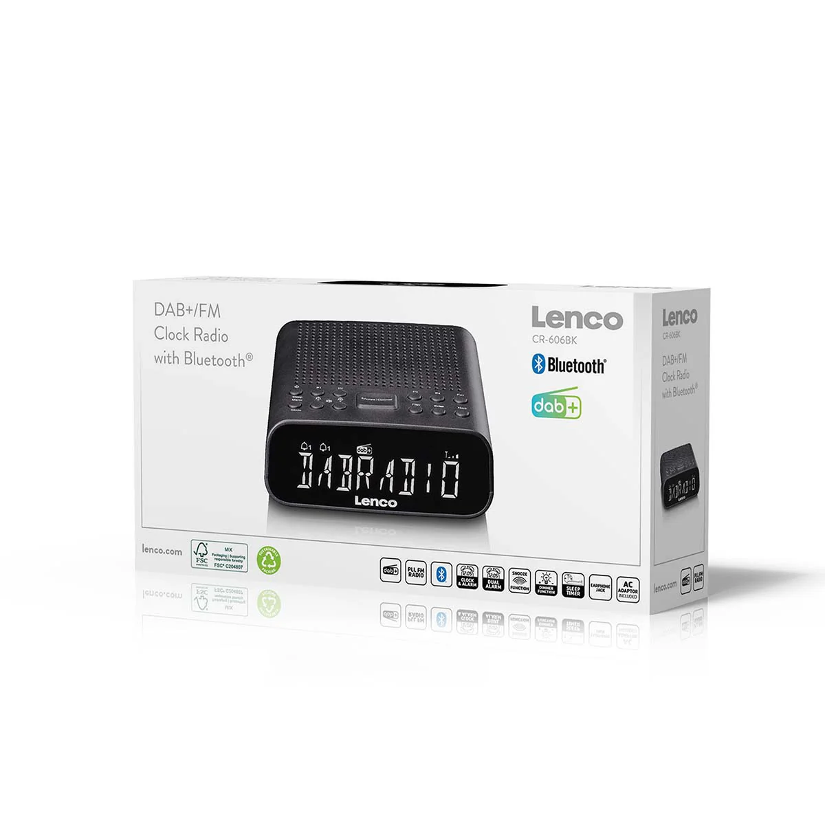 LENCO CR-606BK - Wekkerradio met DAB+/FM, Bluetooth® en groot dimbaar LCD-display - Zwart - Image 10