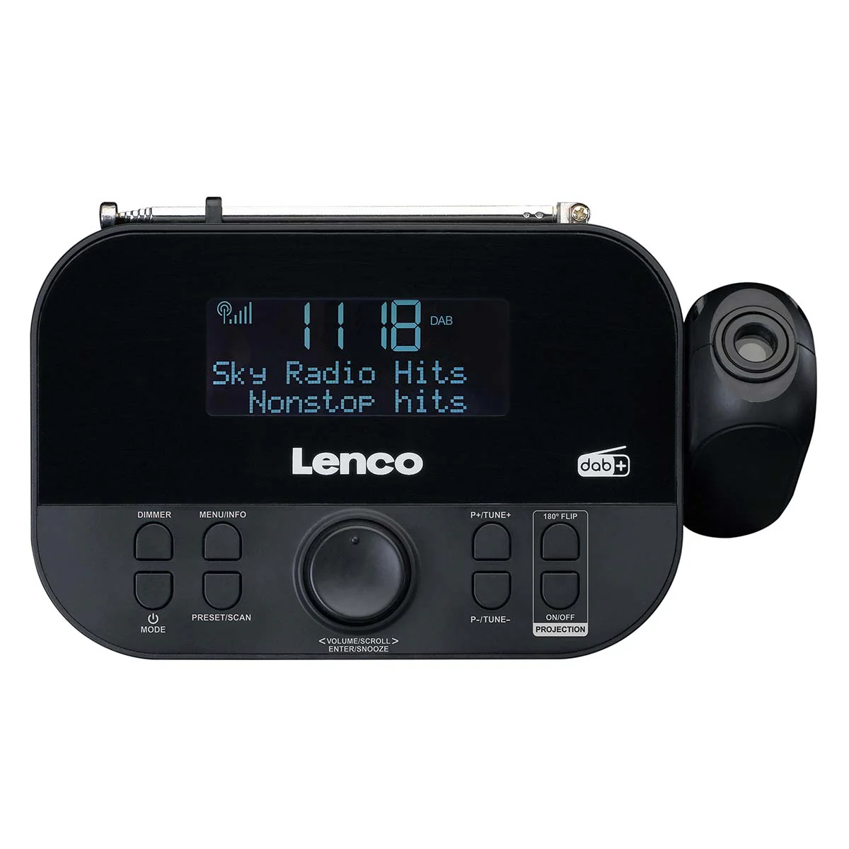 LENCO CR-615BK - DAB+ en FM radio met tijd projectie - Zwart - Image 3