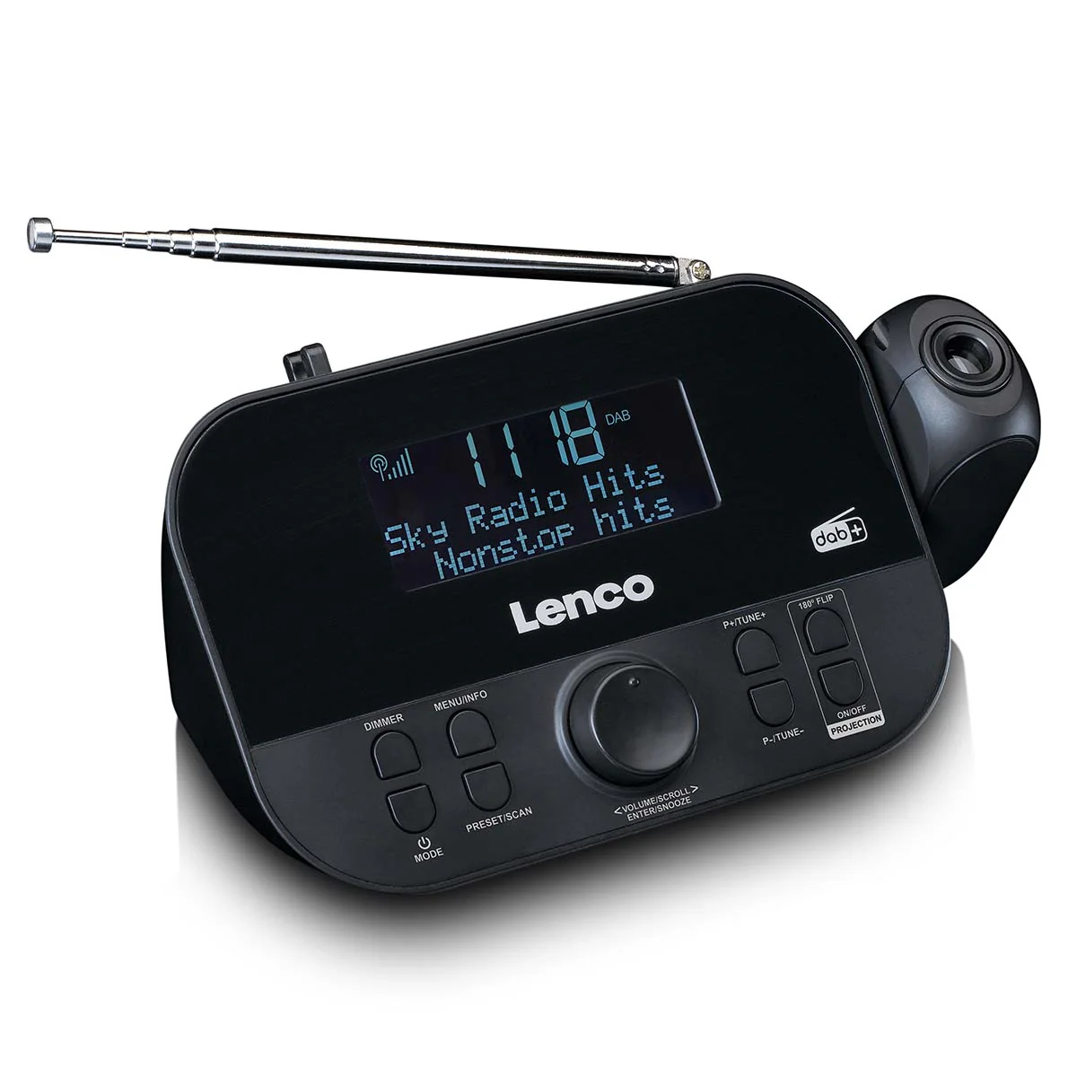 LENCO CR-615BK - DAB+ en FM radio met tijd projectie - Zwart - Image 5