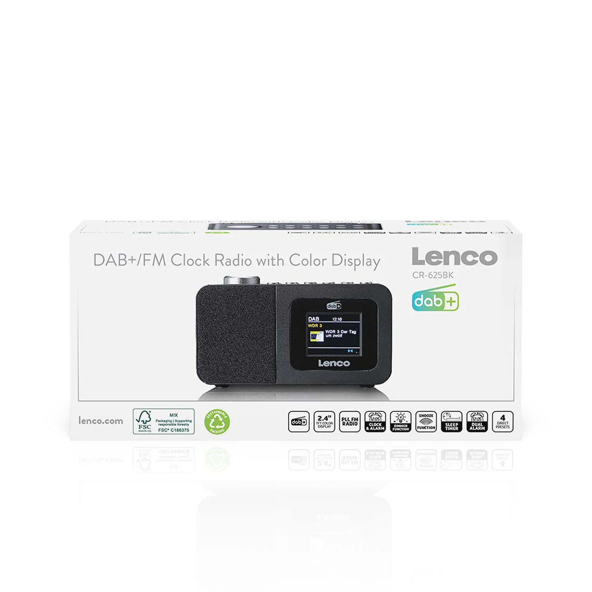 LENCO CR-625BK - DAB+/FM Wekkerradio met kleurendisplay, slaaptimer en dubbel alarm functie - Zwart - Image 10