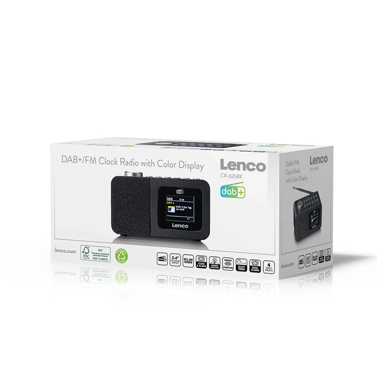 LENCO CR-625BK - DAB+/FM Wekkerradio met kleurendisplay, slaaptimer en dubbel alarm functie - Zwart - Image 11