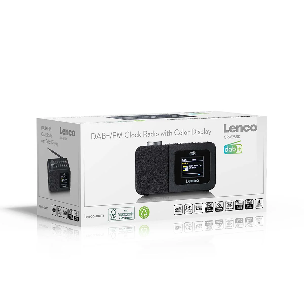LENCO CR-625BK - DAB+/FM Wekkerradio met kleurendisplay, slaaptimer en dubbel alarm functie - Zwart - Image 12