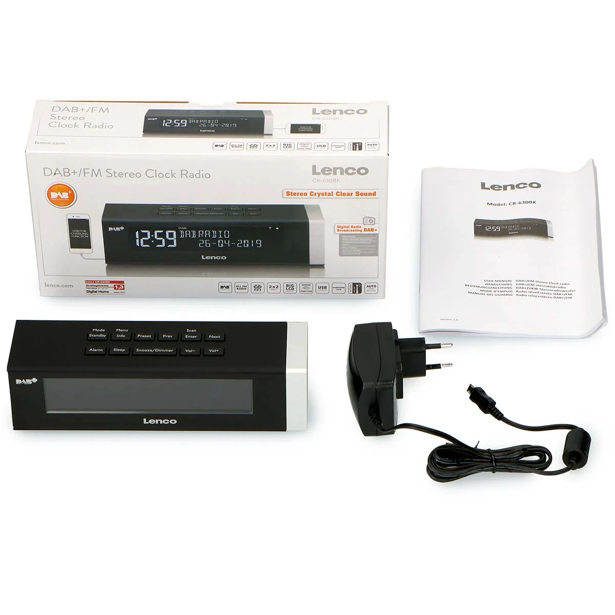 LENCO CR-630BK - Stereo DAB+/FM Wekkerradio met USB aansluiting en AUX-ingang - Zwart - Image 11