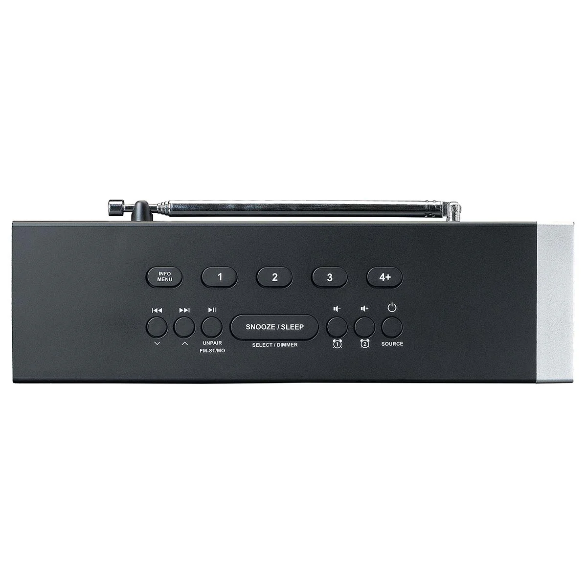 LENCO CR-640BK - Stereo FM Wekkerradio met radiogestuurde klok en AUX-ingang - Wit - Image 7