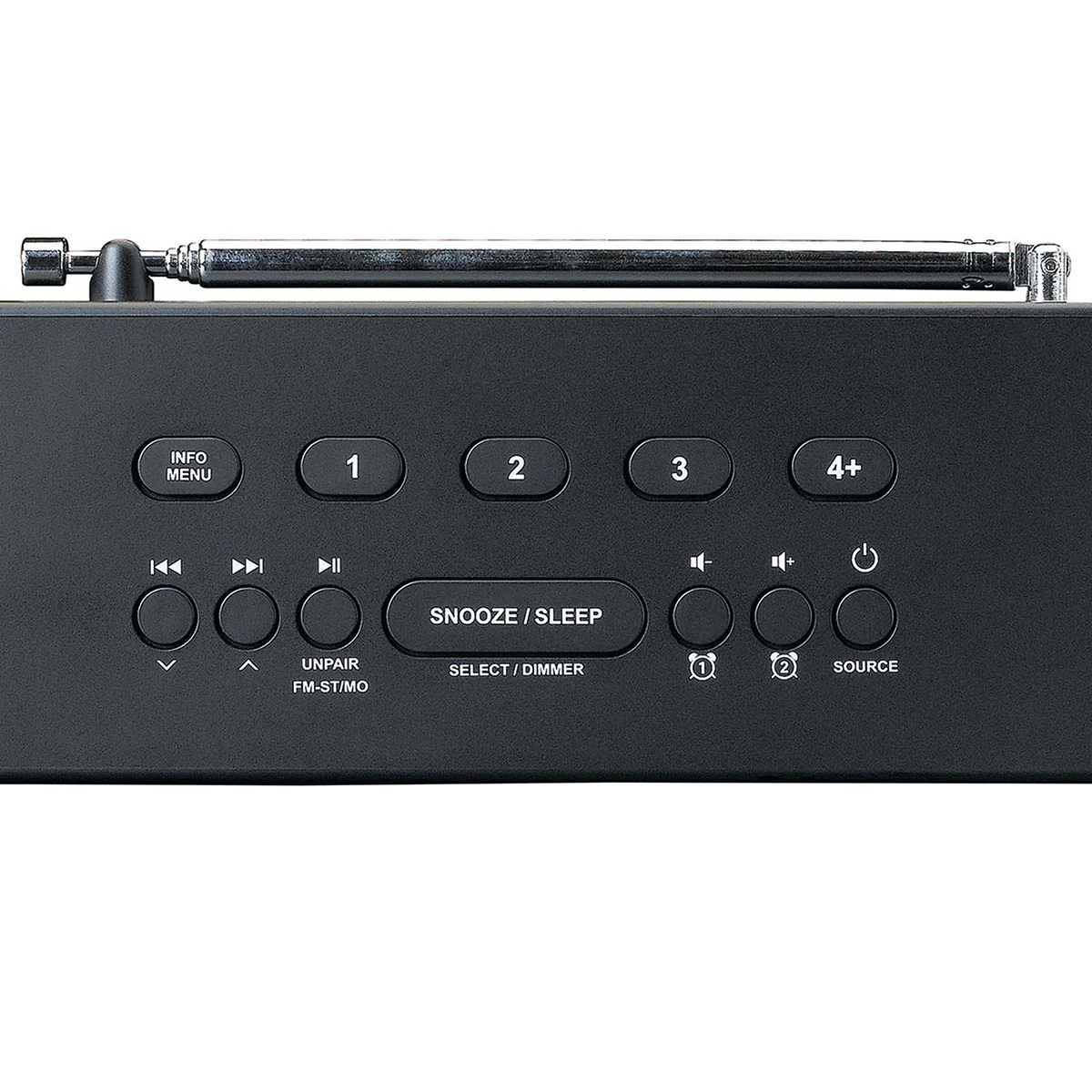 LENCO CR-640BK - Stereo FM Wekkerradio met radiogestuurde klok en AUX-ingang - Wit - Image 8