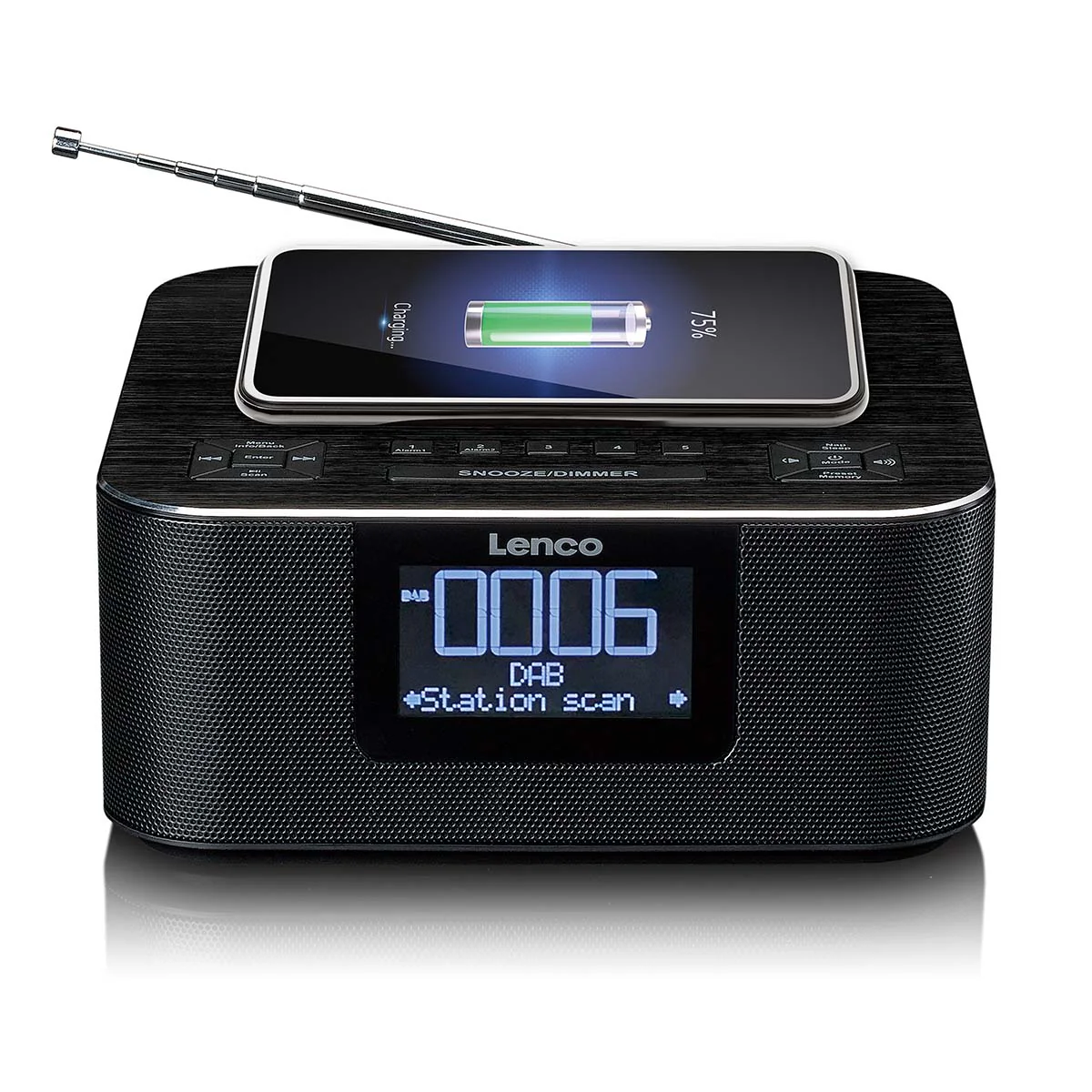 LENCO CR-650BK - DAB+/ FM-wekkerradio met Bluetooth® en draadloos opladen, zwart - Image 4