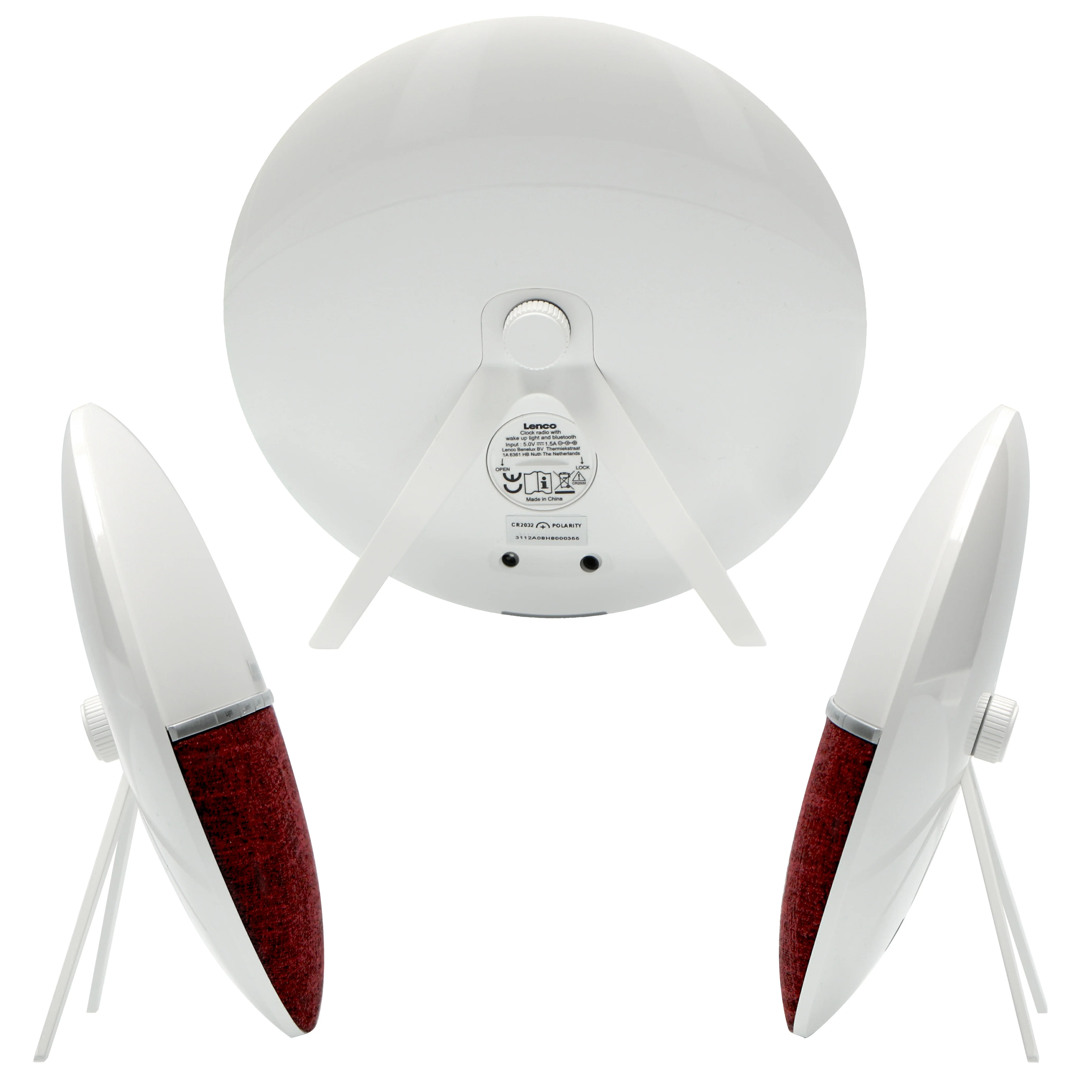 LENCO CRW-4BY - FM Wekkerradio - Wake up light met Bluetooth® - Rood - Image 4