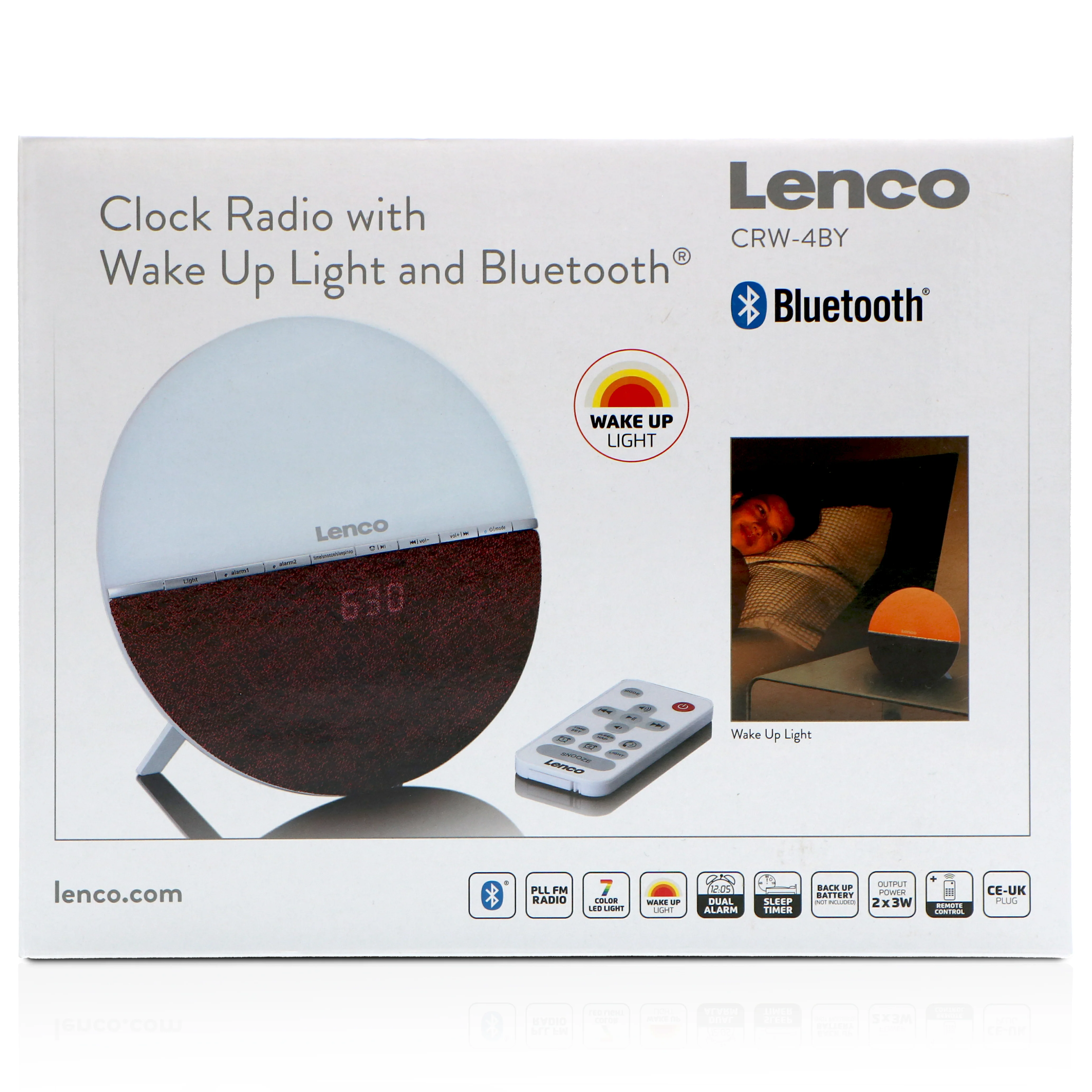 LENCO CRW-4BY - FM Wekkerradio - Wake up light met Bluetooth® - Rood - Image 9
