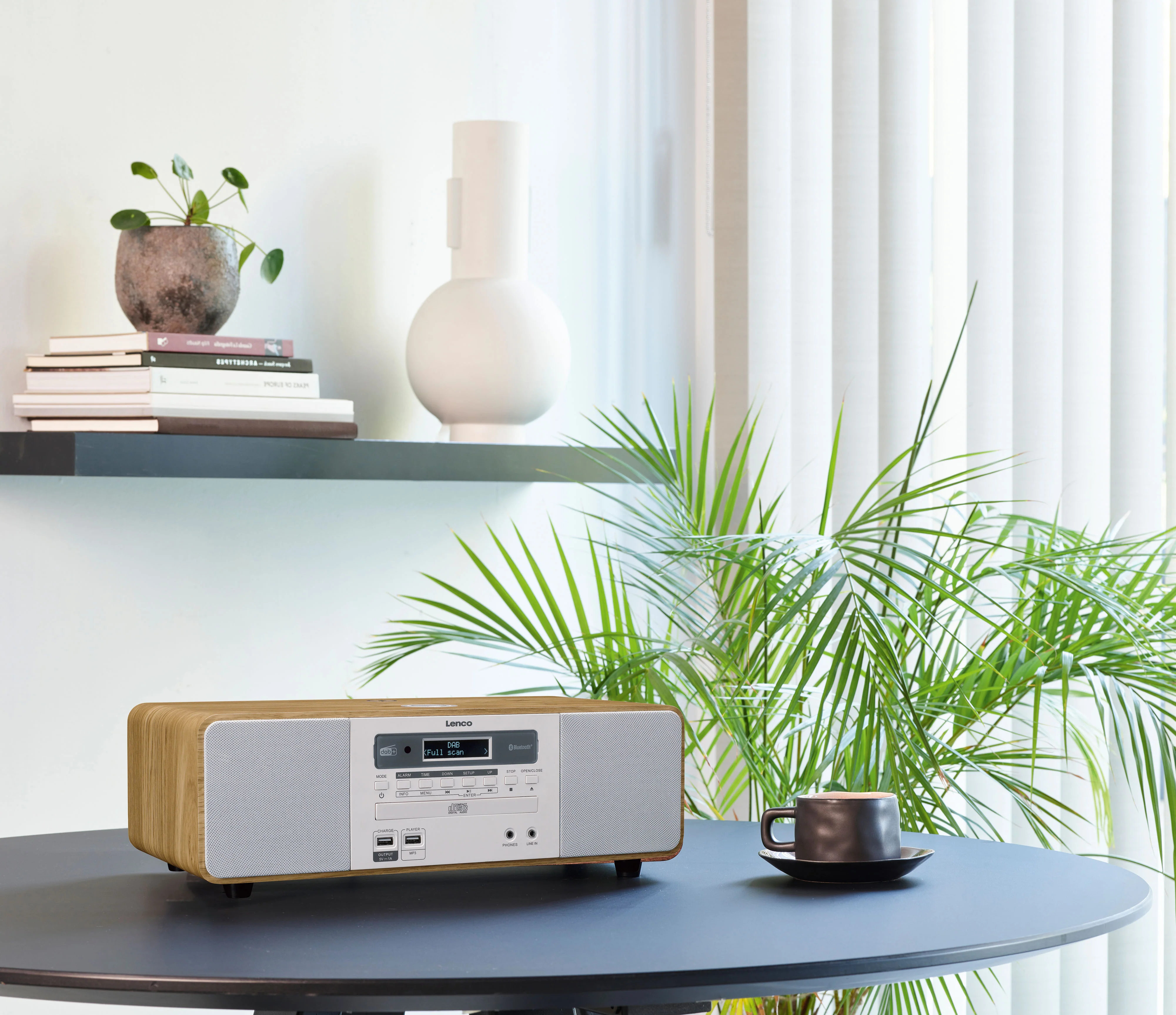 LENCO DAR-251WDWH - Stereo DAB+/FM radio, CD, USB, Bluetooth®, QI en afstandsbediening - Hout/Wit - Image 14