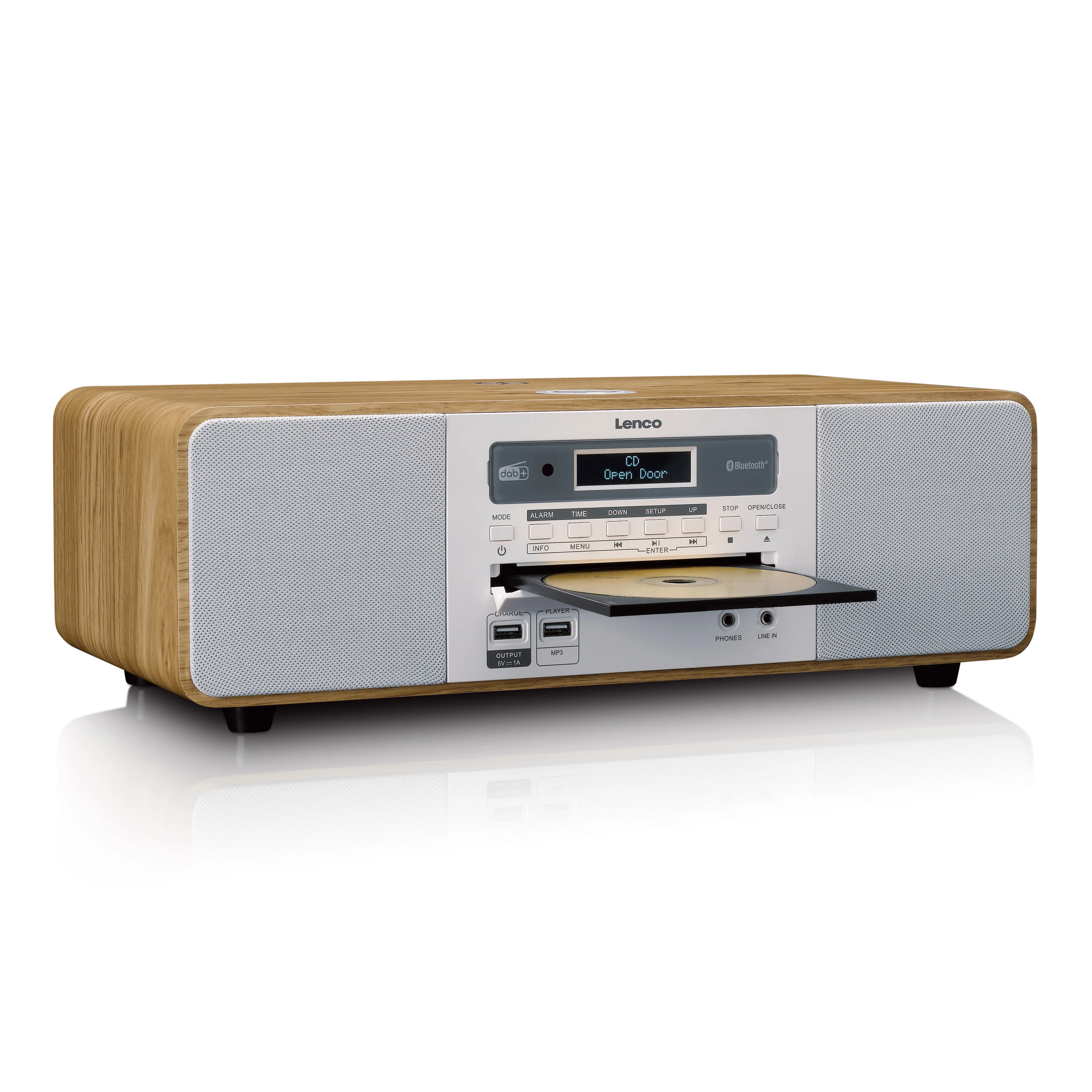 LENCO DAR-251WDWH - Stereo DAB+/FM radio, CD, USB, Bluetooth®, QI en afstandsbediening - Hout/Wit - Image 5