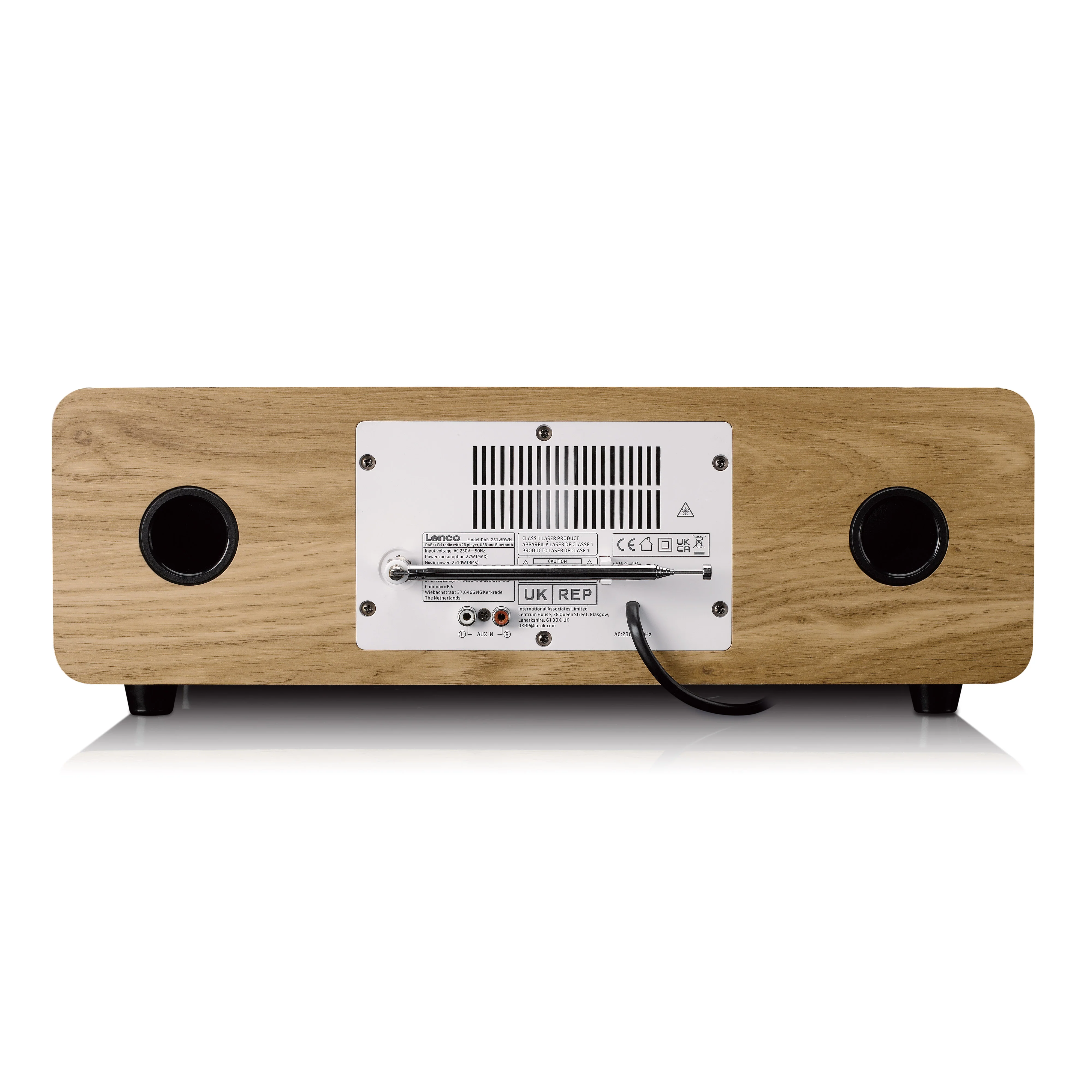 LENCO DAR-251WDWH - Stereo DAB+/FM radio, CD, USB, Bluetooth®, QI en afstandsbediening - Hout/Wit - Image 6