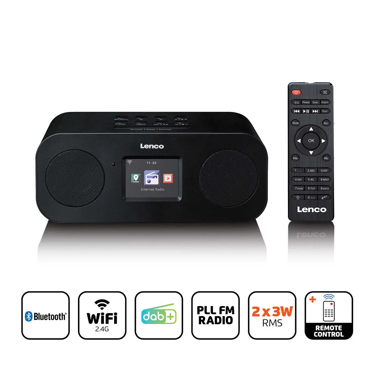 LENCO DIR-121BK - Stereo internetradio met DAB+, FM en Bluetooth® - Zwart - Image 5