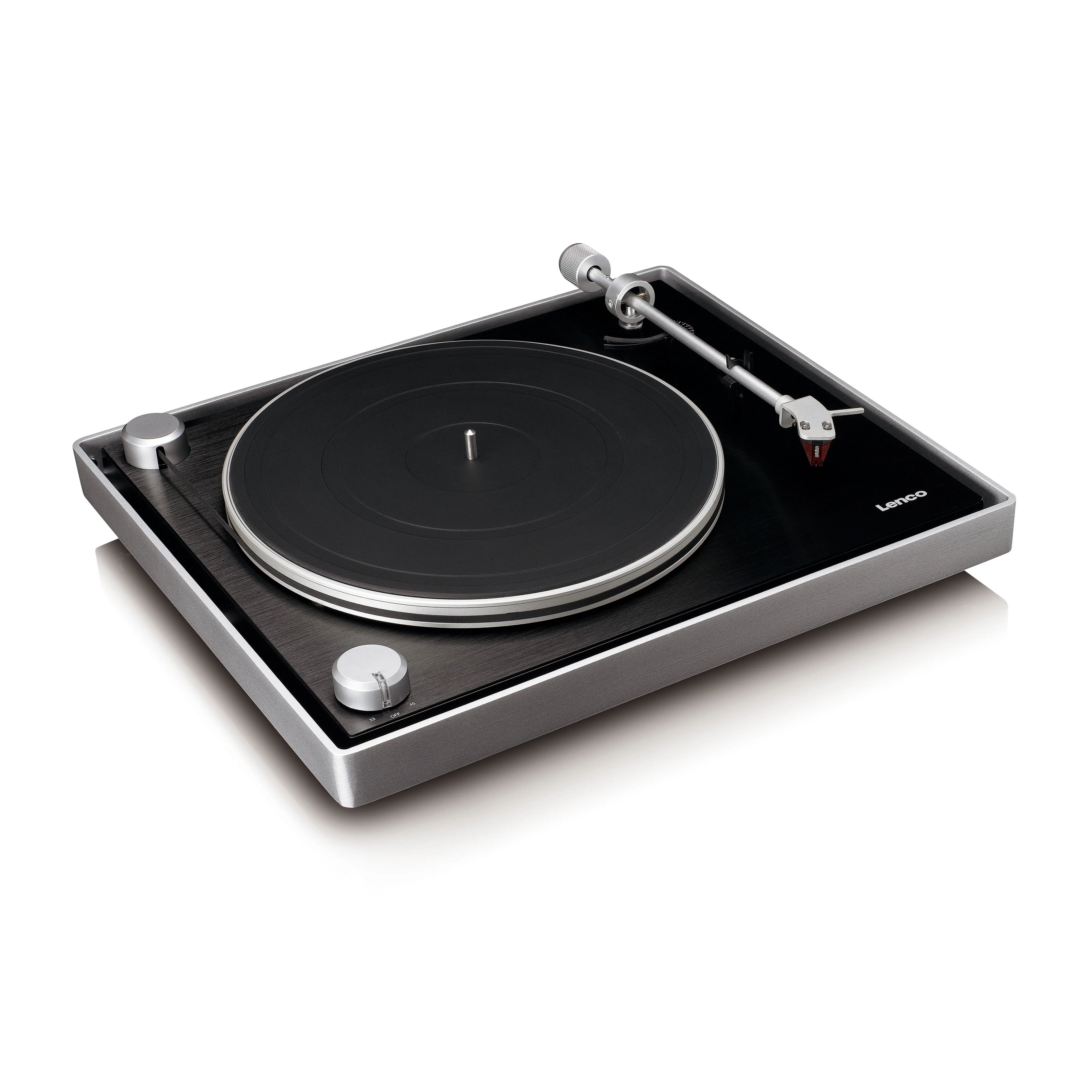 LENCO L-455BK - Platenspeler met zichtbare riemaandrijving, frame van geborsteld aluminium en Ortofon 2M RED cartridge - Zwart - Image 13