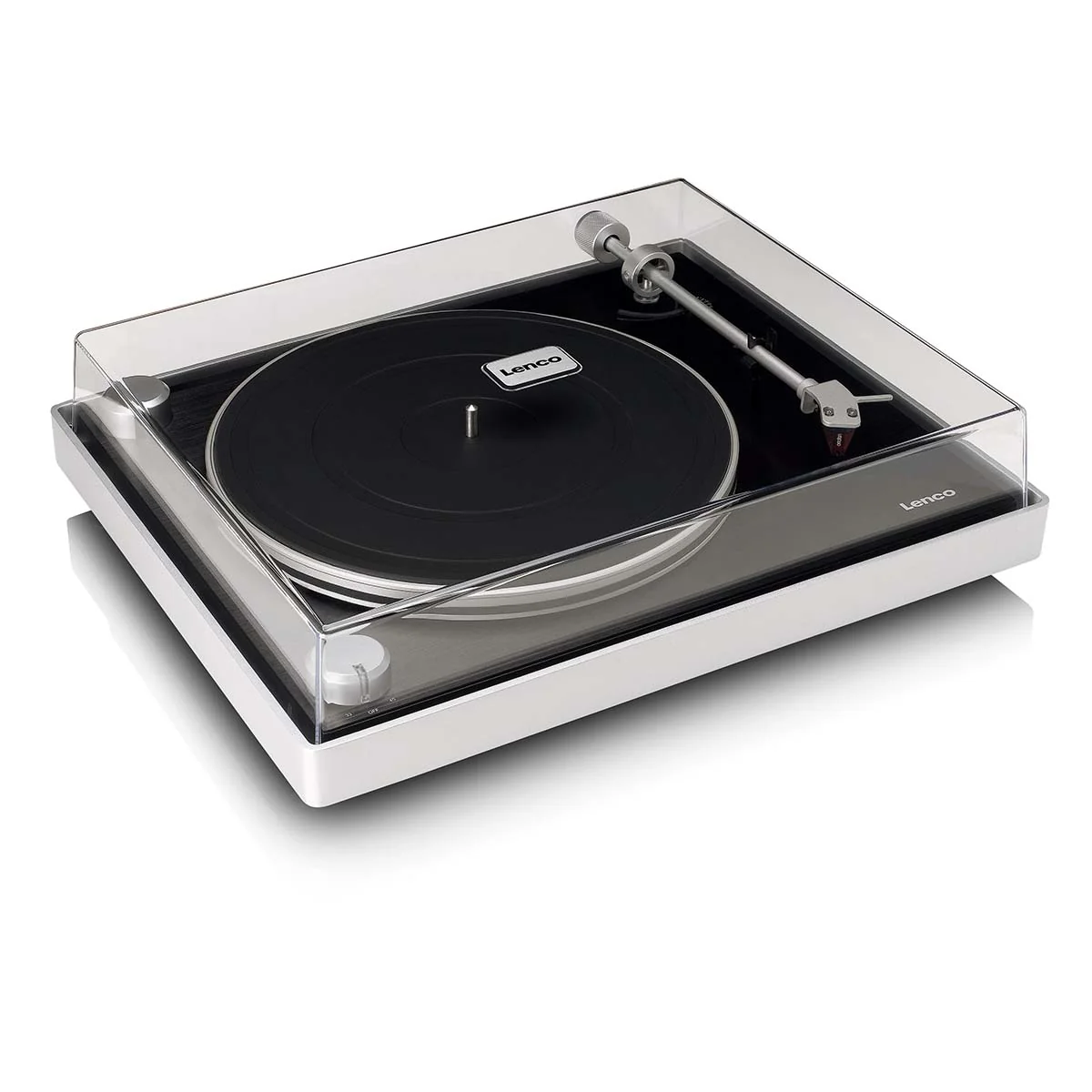 LENCO L-455BK - Platenspeler met zichtbare riemaandrijving, frame van geborsteld aluminium en Ortofon 2M RED cartridge - Zwart - Image 8
