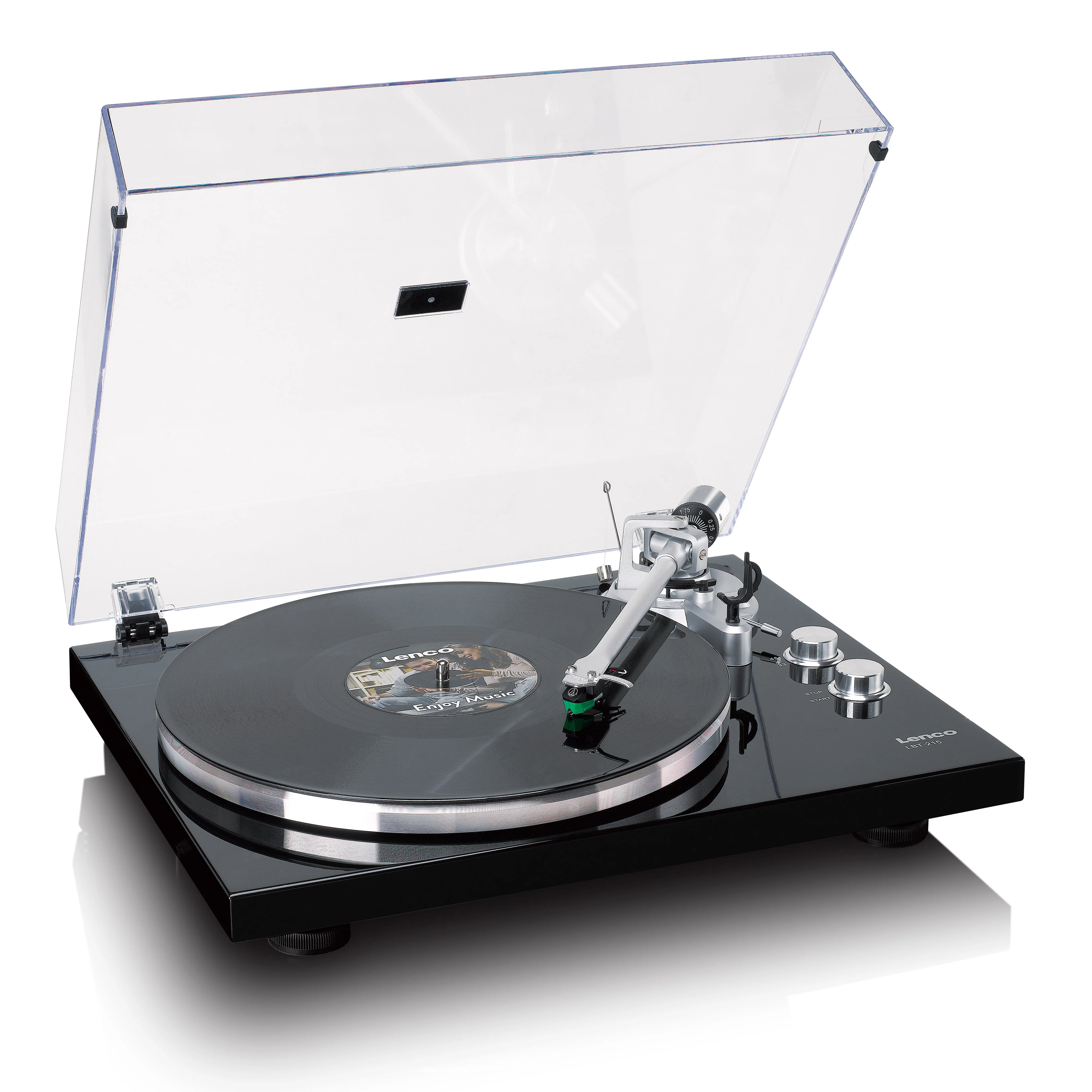 LENCO LBT-215BK - Platenspeler met Bluetooth® en een metalen draaiplateau, toonarm en contragewicht - Exclusieve Piano Black kleur - Image 3