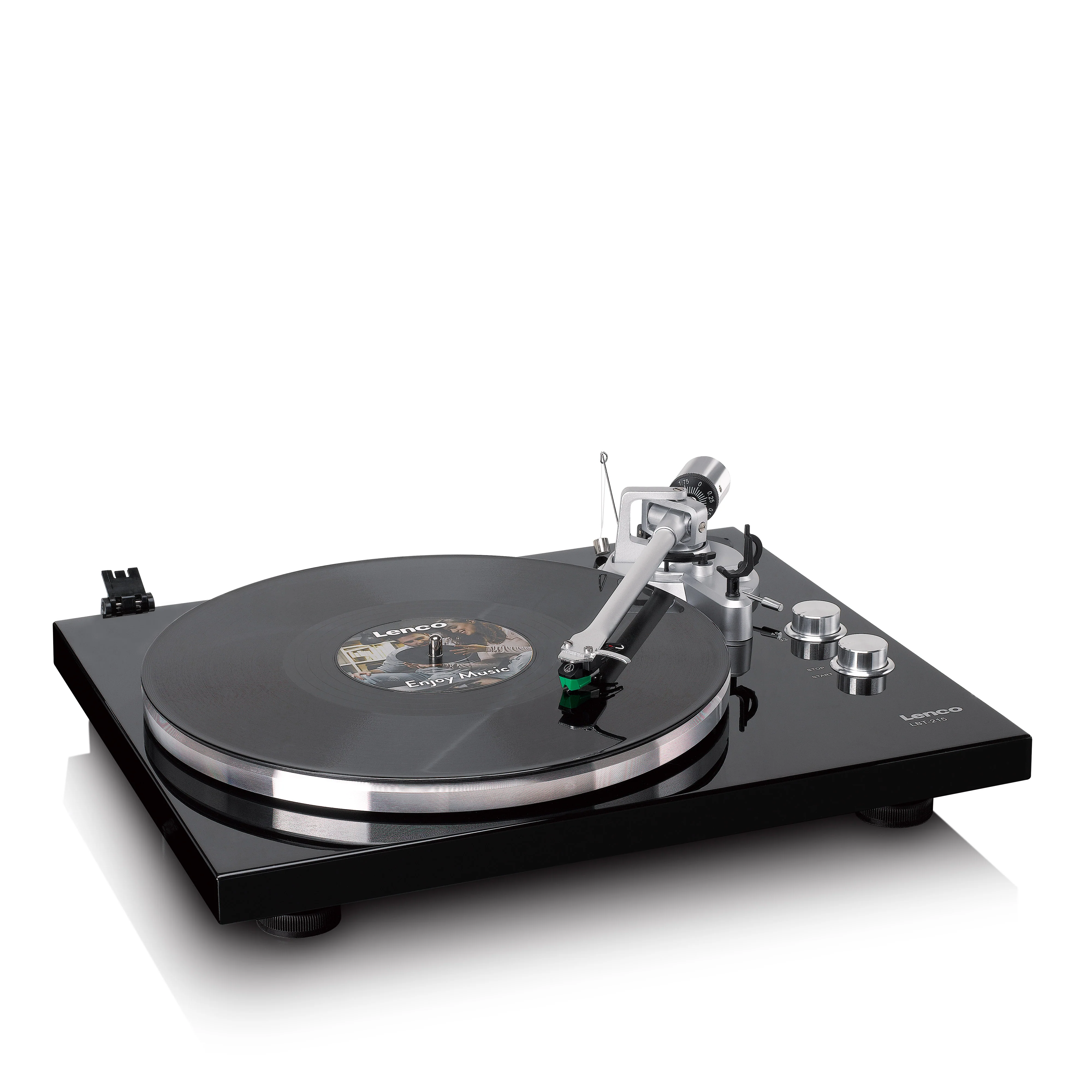 LENCO LBT-215BK - Platenspeler met Bluetooth® en een metalen draaiplateau, toonarm en contragewicht - Exclusieve Piano Black kleur - Image 9