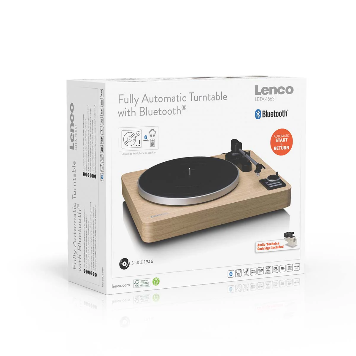 LENCO LBTA-166SI - Volledig automatische platenspeler met Bluetooth® overdracht en voorversterker - Metalen draaiplateau en toonarm - Dennenhout - Image 15