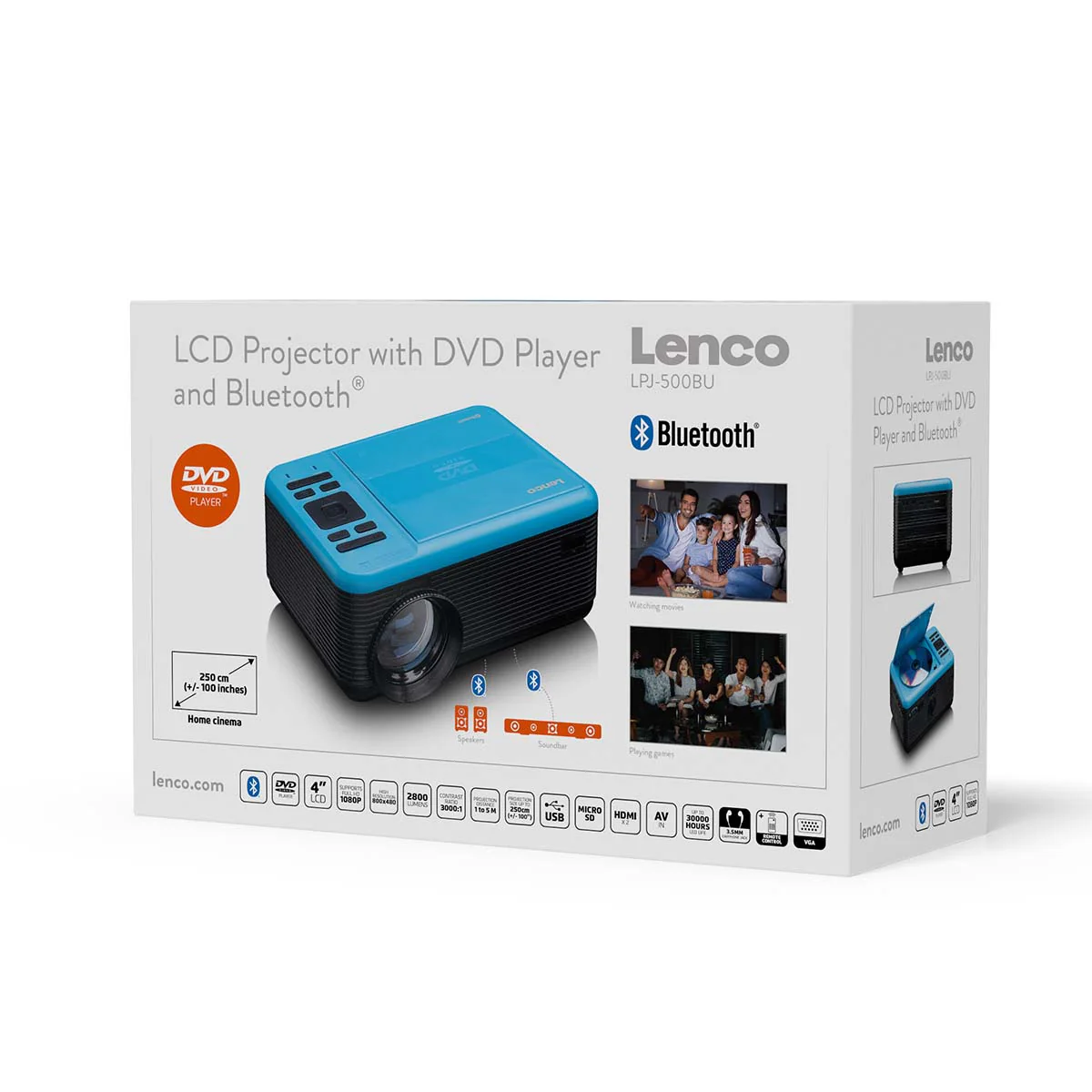 LENCO LPJ-500BU - LCD Projector met DVD speler en Bluetooth® - Blauw - Image 23