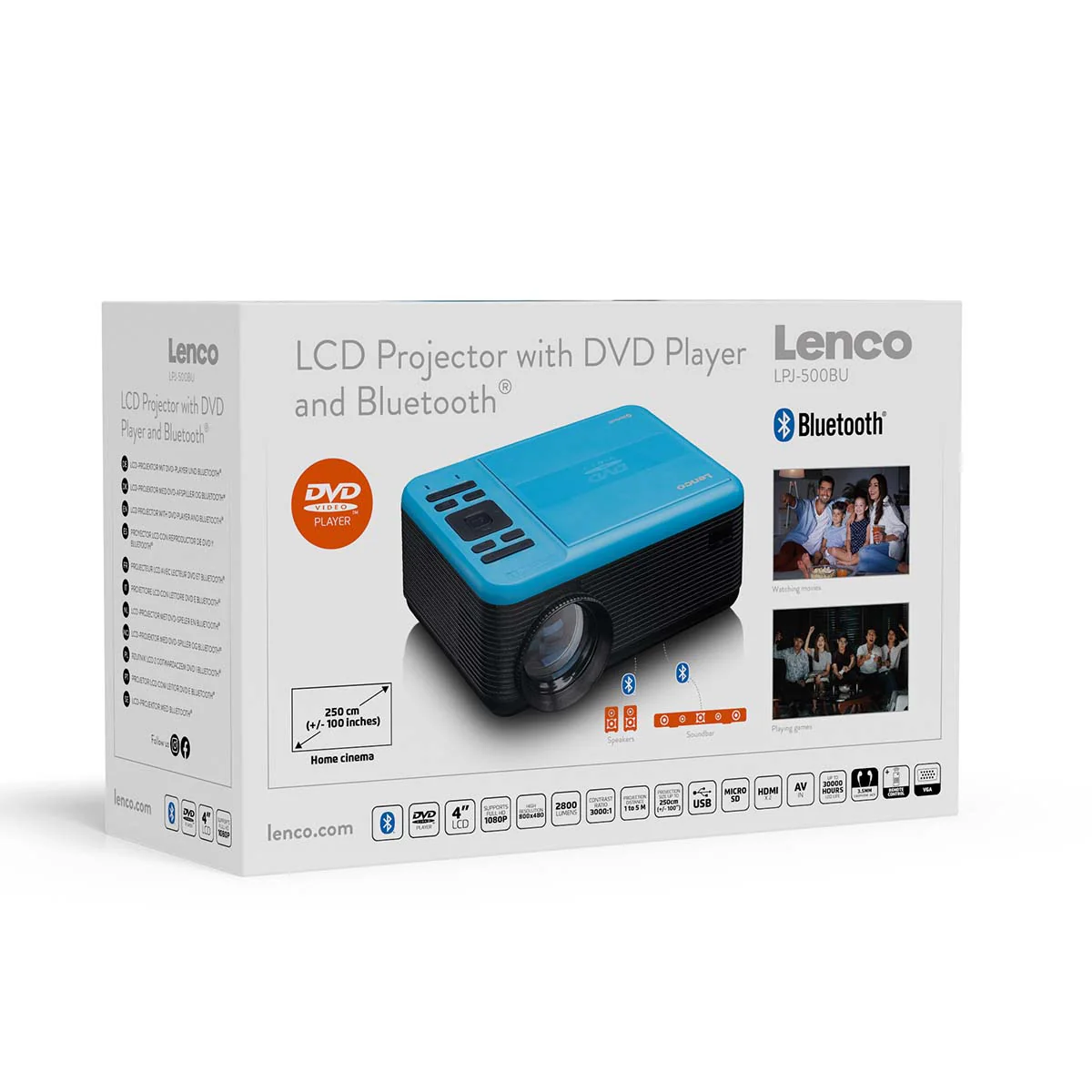 LENCO LPJ-500BU - LCD Projector met DVD speler en Bluetooth® - Blauw - Image 24