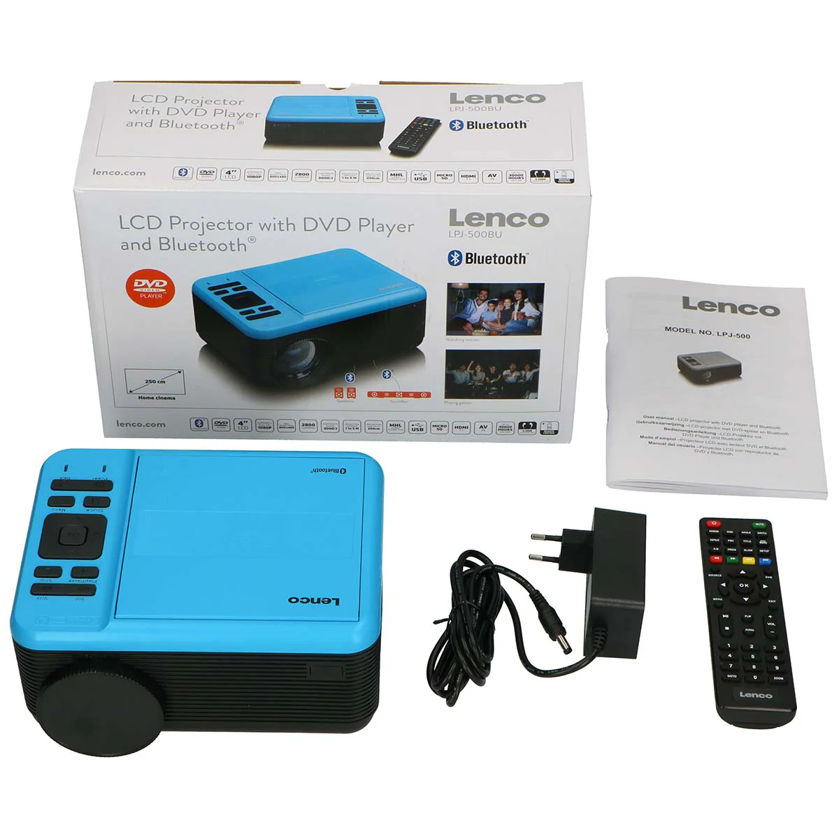 LENCO LPJ-500BU - LCD Projector met DVD speler en Bluetooth® - Blauw - Image 25