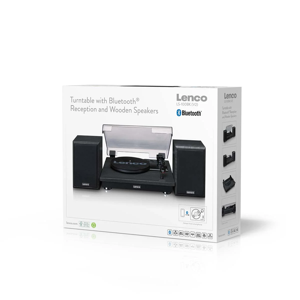 LENCO LS-100BK - Platenspeler met Bluetooth® ontvangst en twee externe speakers - Zwart - Image 10