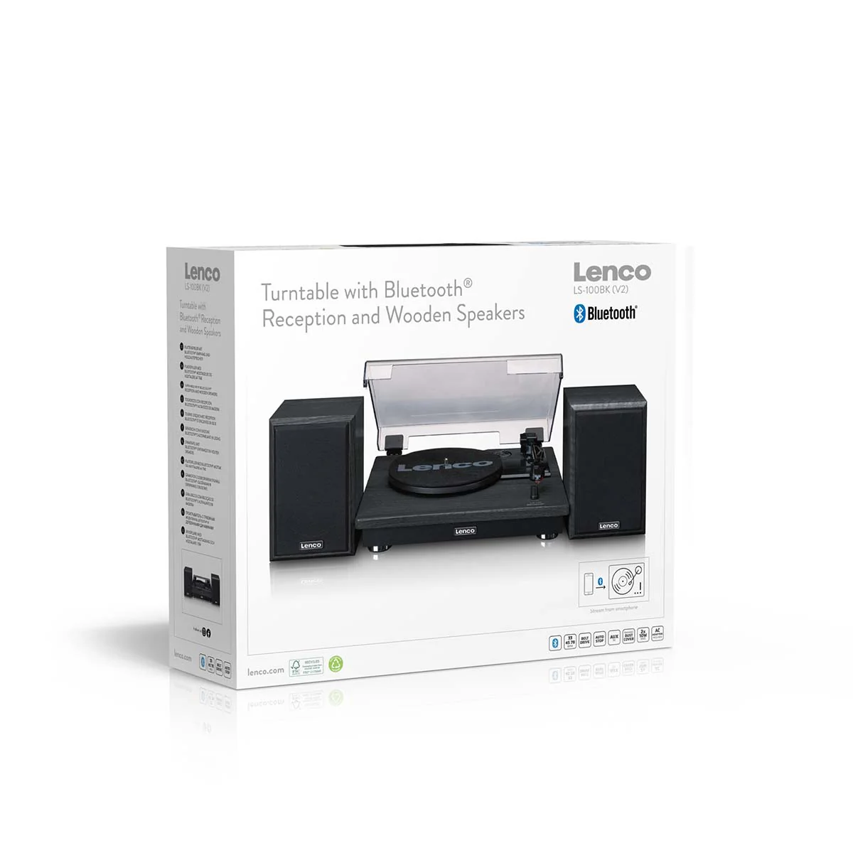 LENCO LS-100BK - Platenspeler met Bluetooth® ontvangst en twee externe speakers - Zwart - Image 11