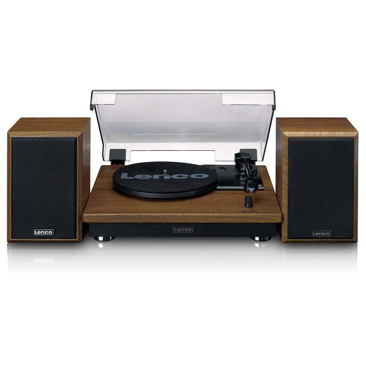 LENCO LS-100WD - Platenspeler met 2 externe speakers - Hout