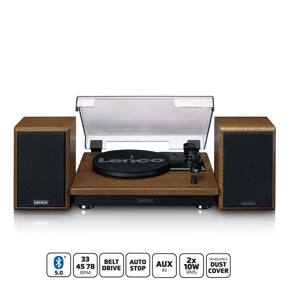 LENCO LS-100WD - Platenspeler met 2 externe speakers - Hout - Image 9
