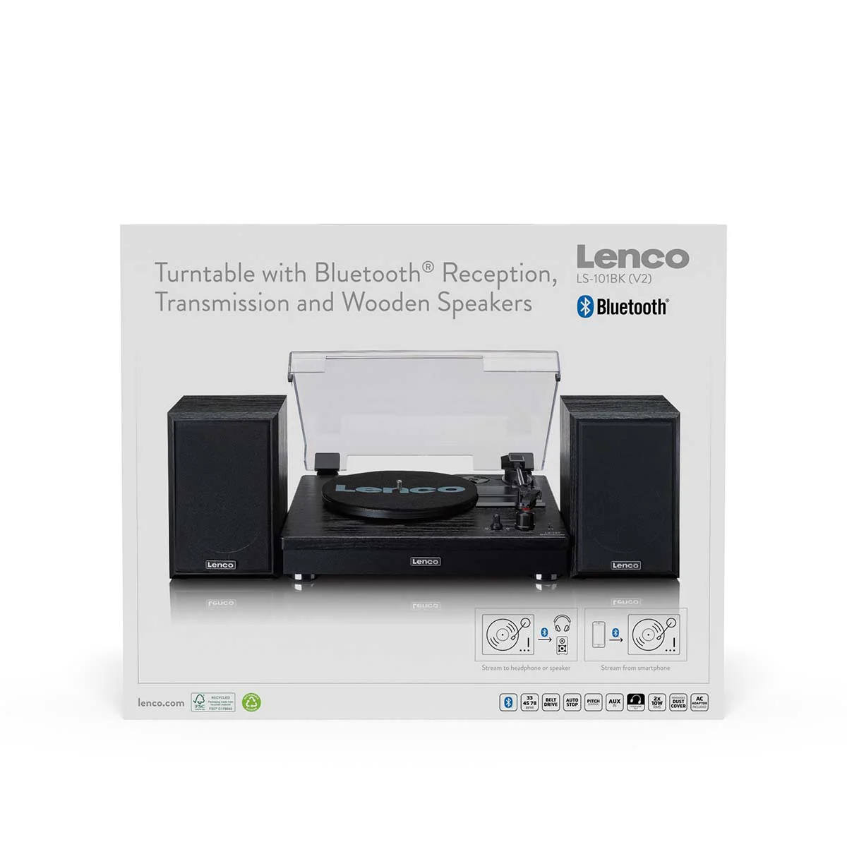 LENCO - LS-101BK - Houten platenspeler met Bluetooth®, 2 externe speakers - Image 24