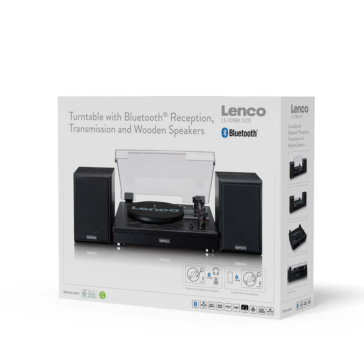 LENCO - LS-101BK - Houten platenspeler met Bluetooth®, 2 externe speakers - Image 25