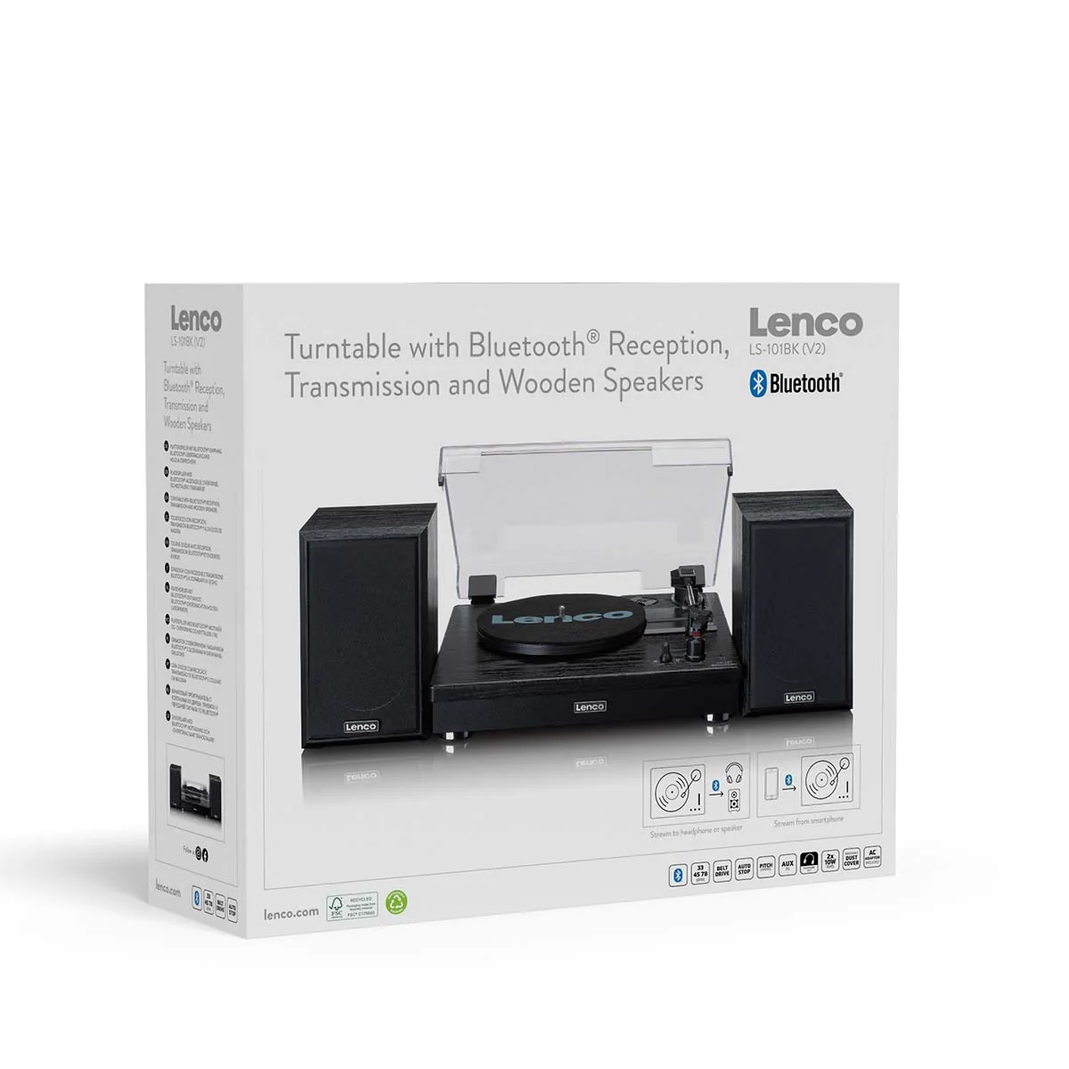 LENCO - LS-101BK - Houten platenspeler met Bluetooth®, 2 externe speakers - Image 26