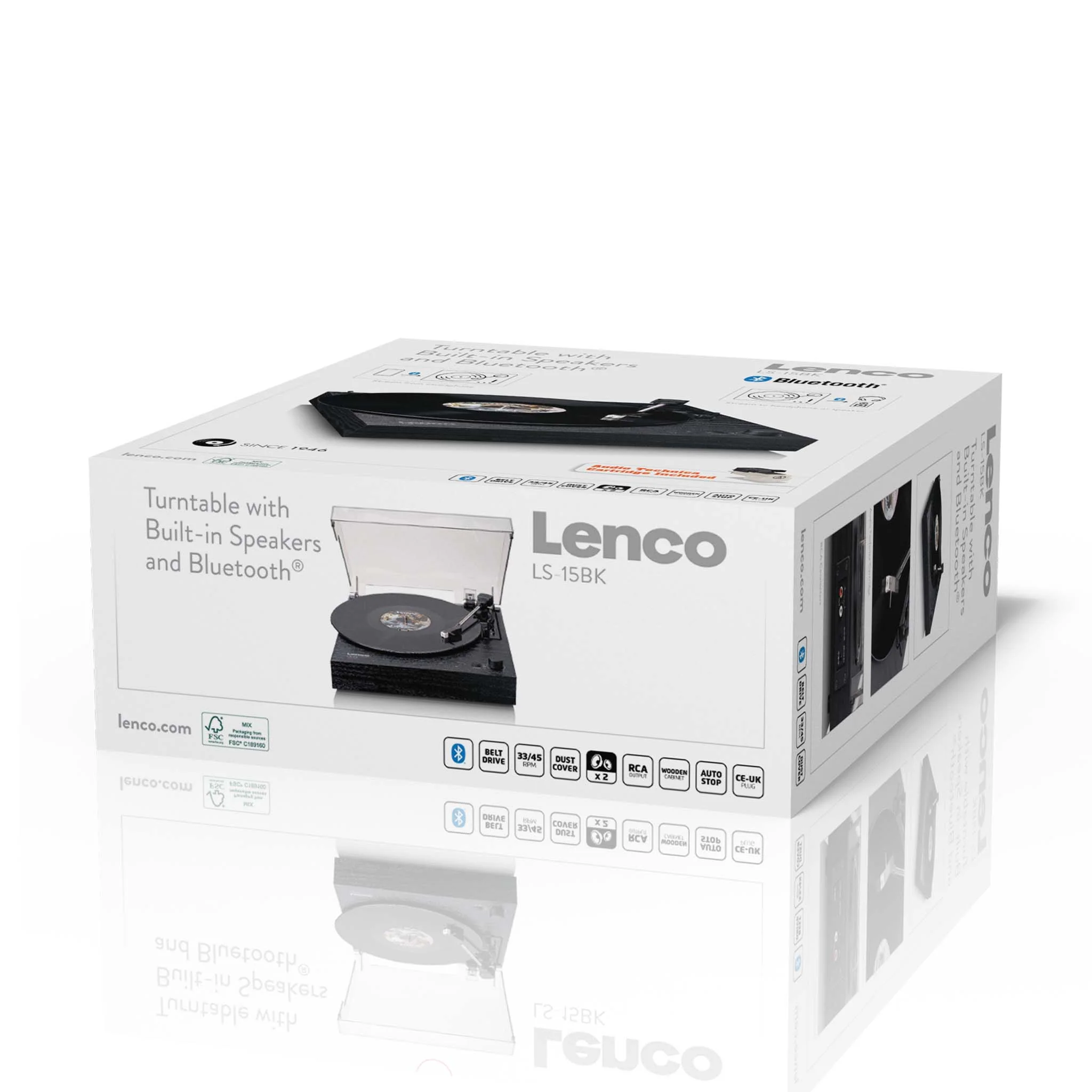 LENCO LS-15BK - Platenspeler met Bluetooth®, twee ingebouwde speakers en AT3600L cartridge - Zwart - Image 16