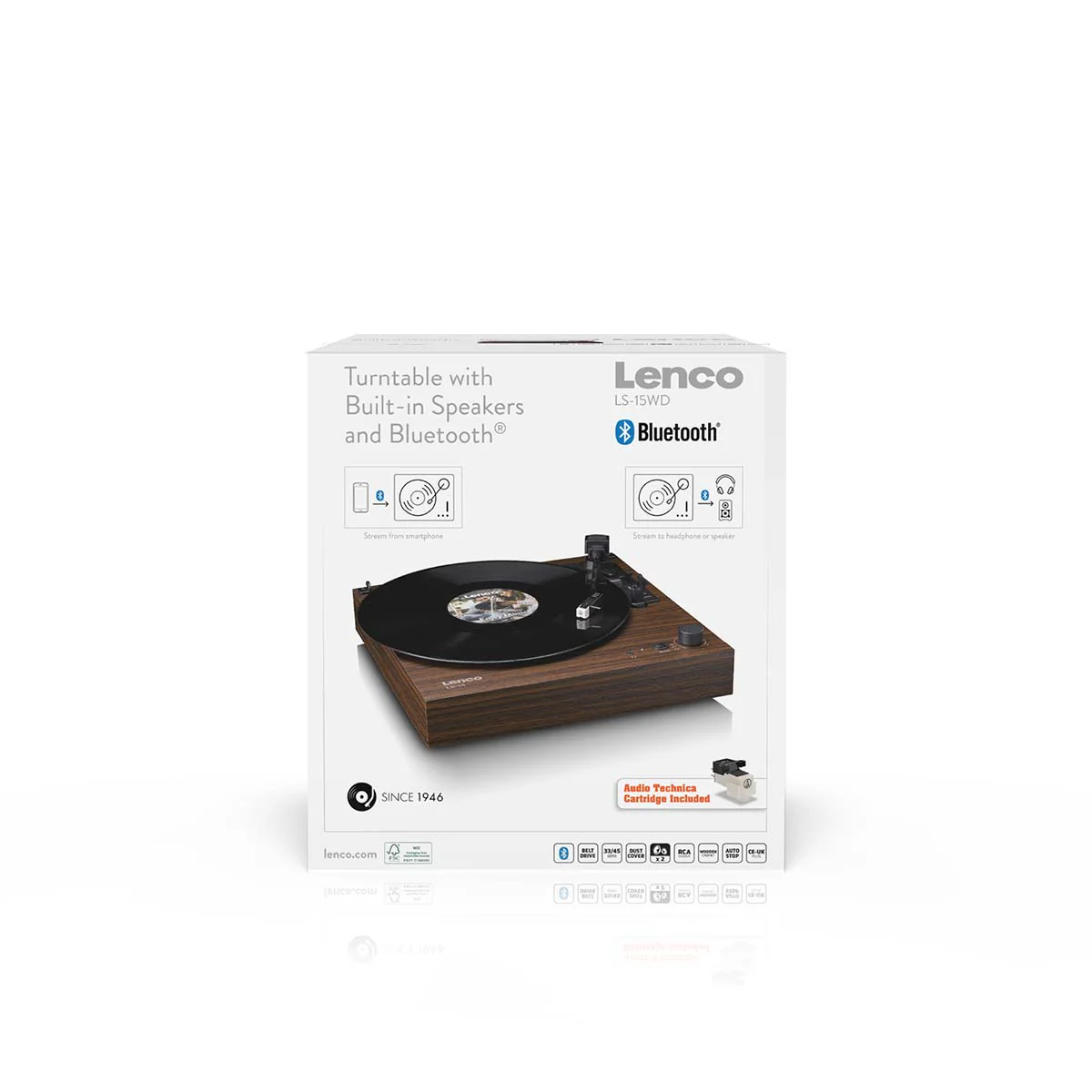 LENCO LS-15WD - Platenspeler met Bluetooth®, twee ingebouwde speakers en AT3600L cartridge - Houtkleurig - Image 16