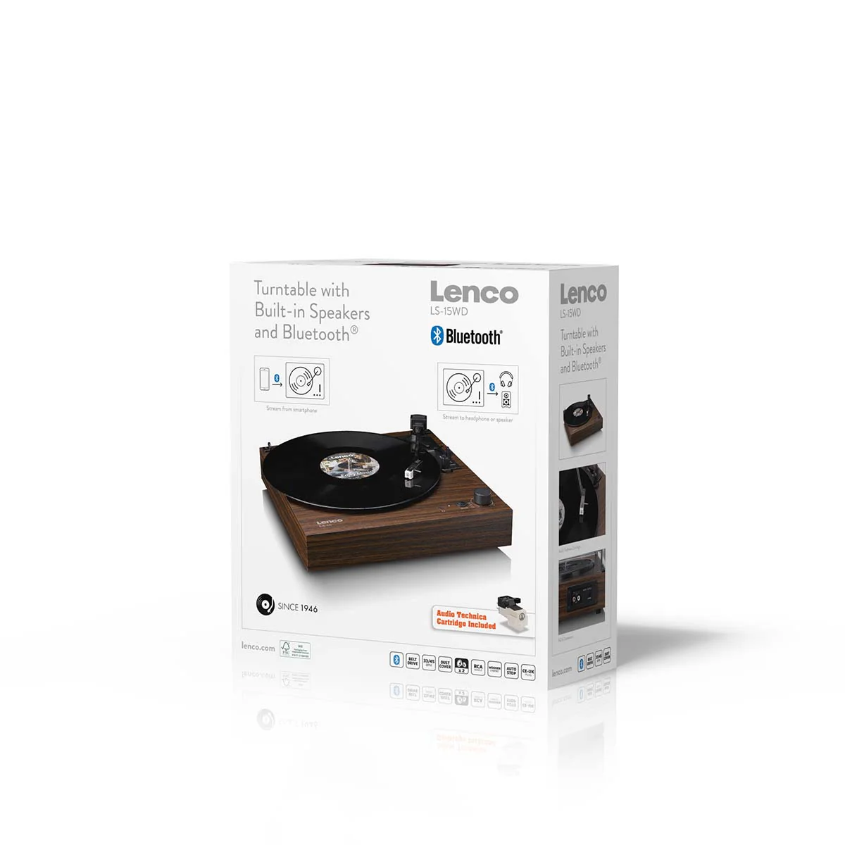 LENCO LS-15WD - Platenspeler met Bluetooth®, twee ingebouwde speakers en AT3600L cartridge - Houtkleurig - Image 17