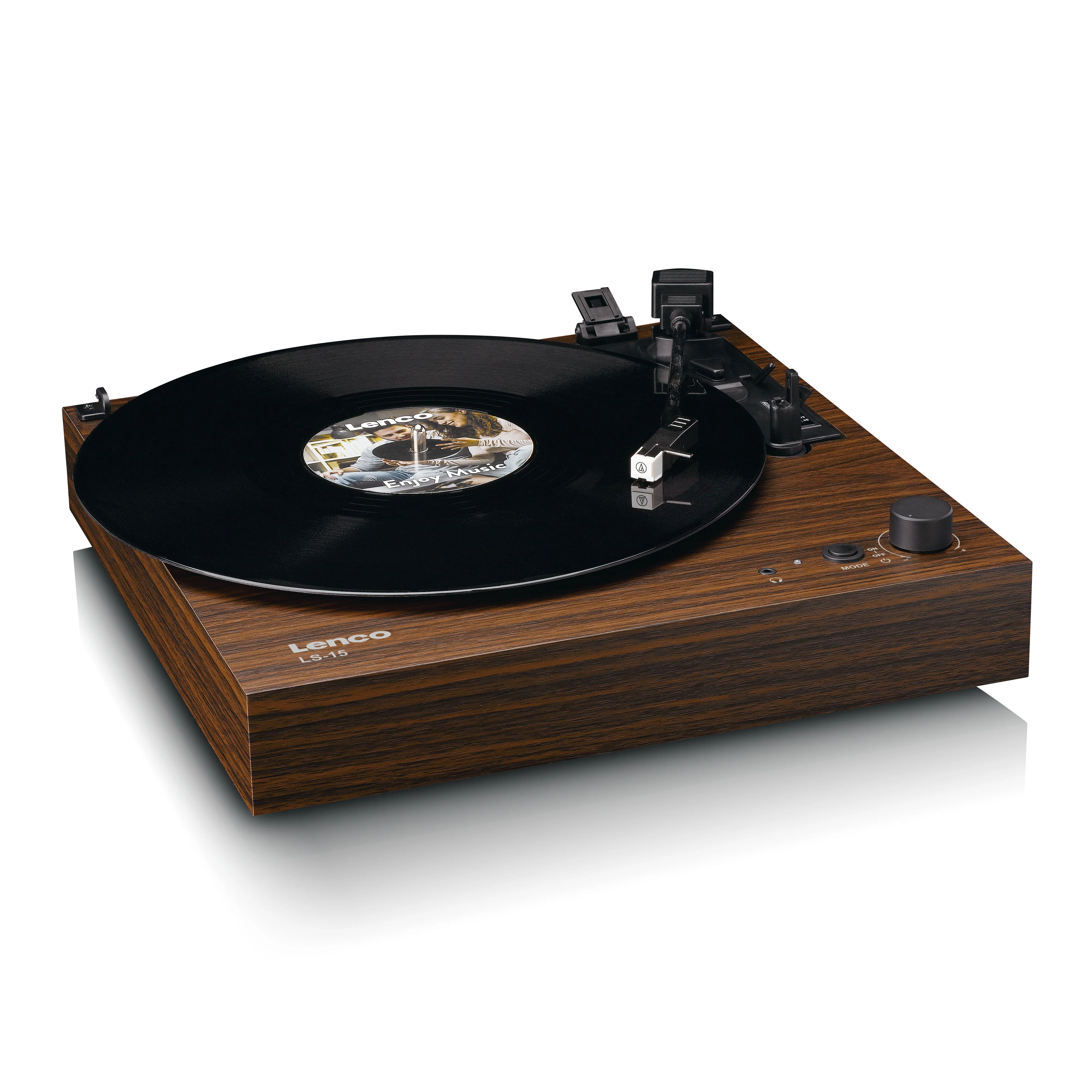 LENCO LS-15WD - Platenspeler met Bluetooth®, twee ingebouwde speakers en AT3600L cartridge - Houtkleurig - Image 8