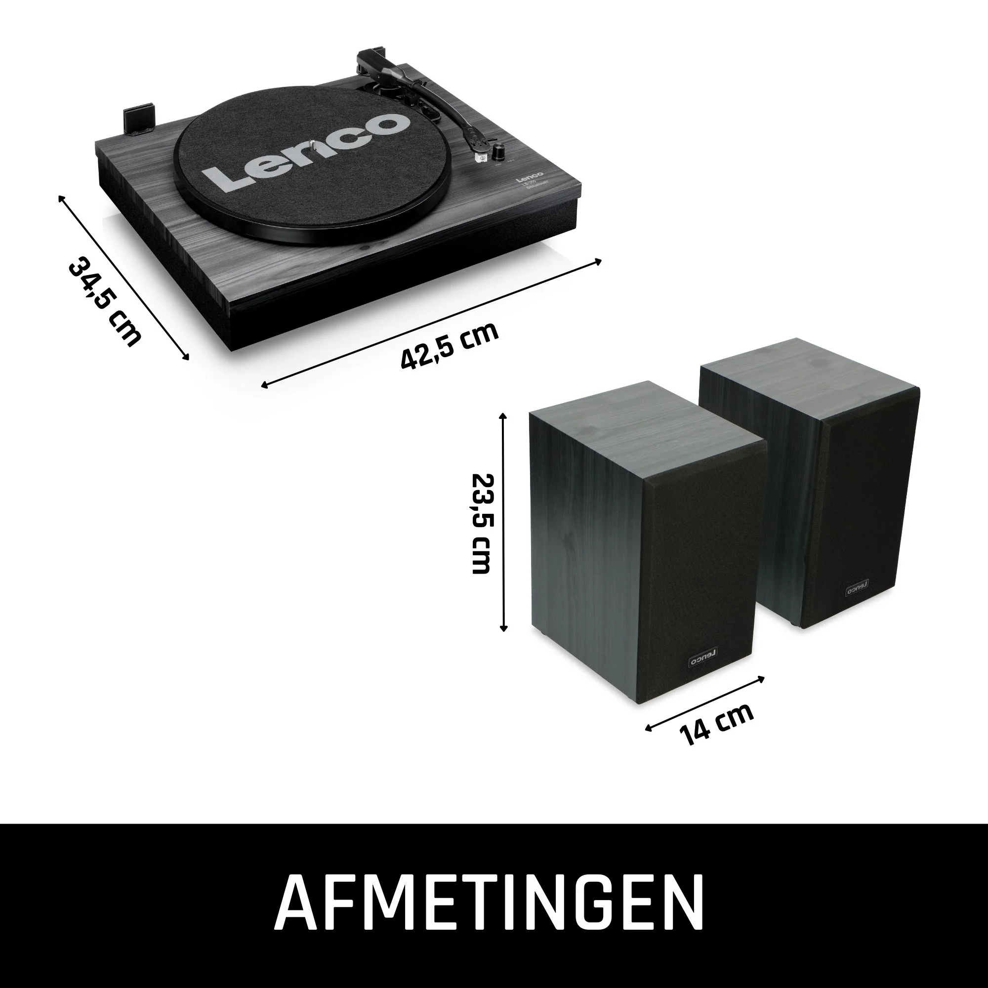 LENCO LS-300BK - Platenspeler met Bluetooth® en twee externe speakers - Zwart - Image 17