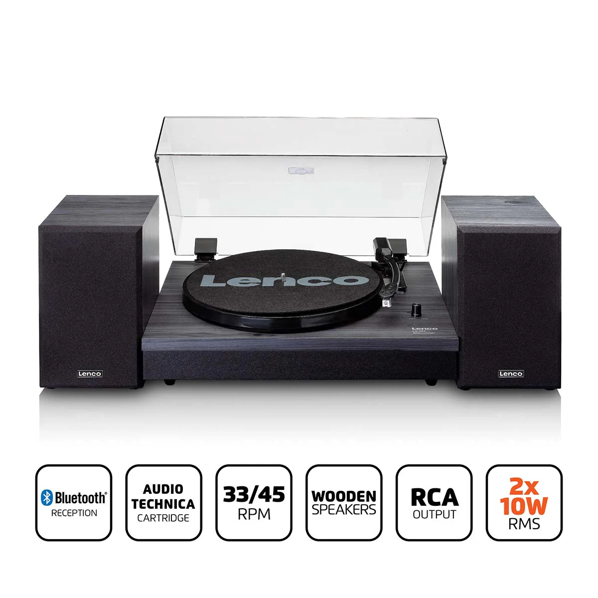 LENCO LS-301BK - Platenspeler met Bluetooth® en twee externe speakers, zwart - Image 9