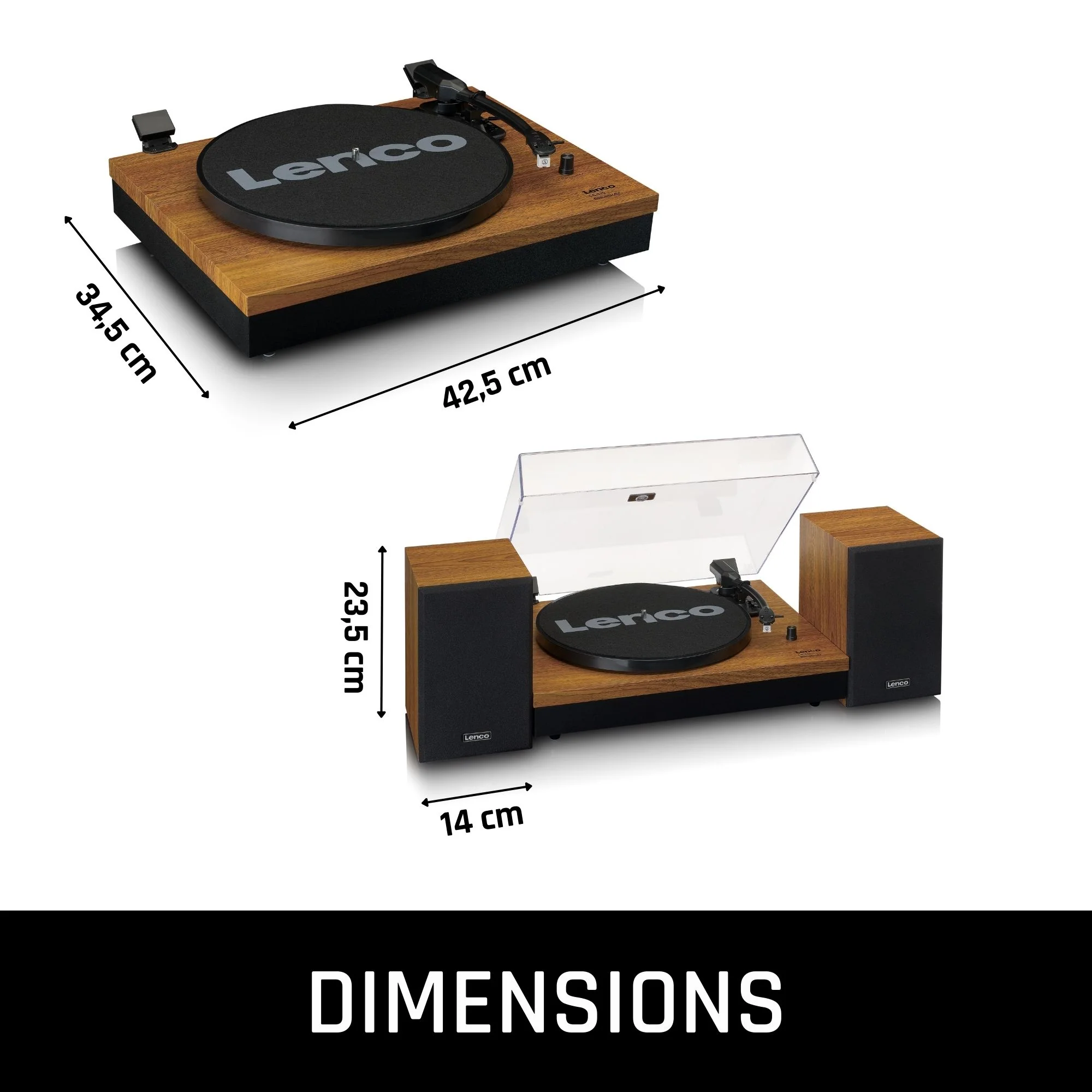 LENCO LS-310WD - Platenspeler met Bluetooth® en twee externe speakers, hout - Image 9