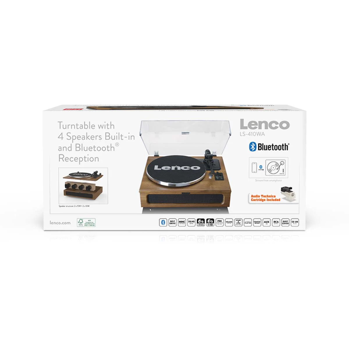 LENCO LS-410WA - Platenspeler met 4 ingebouwde luidsprekers - Hout - Image 16