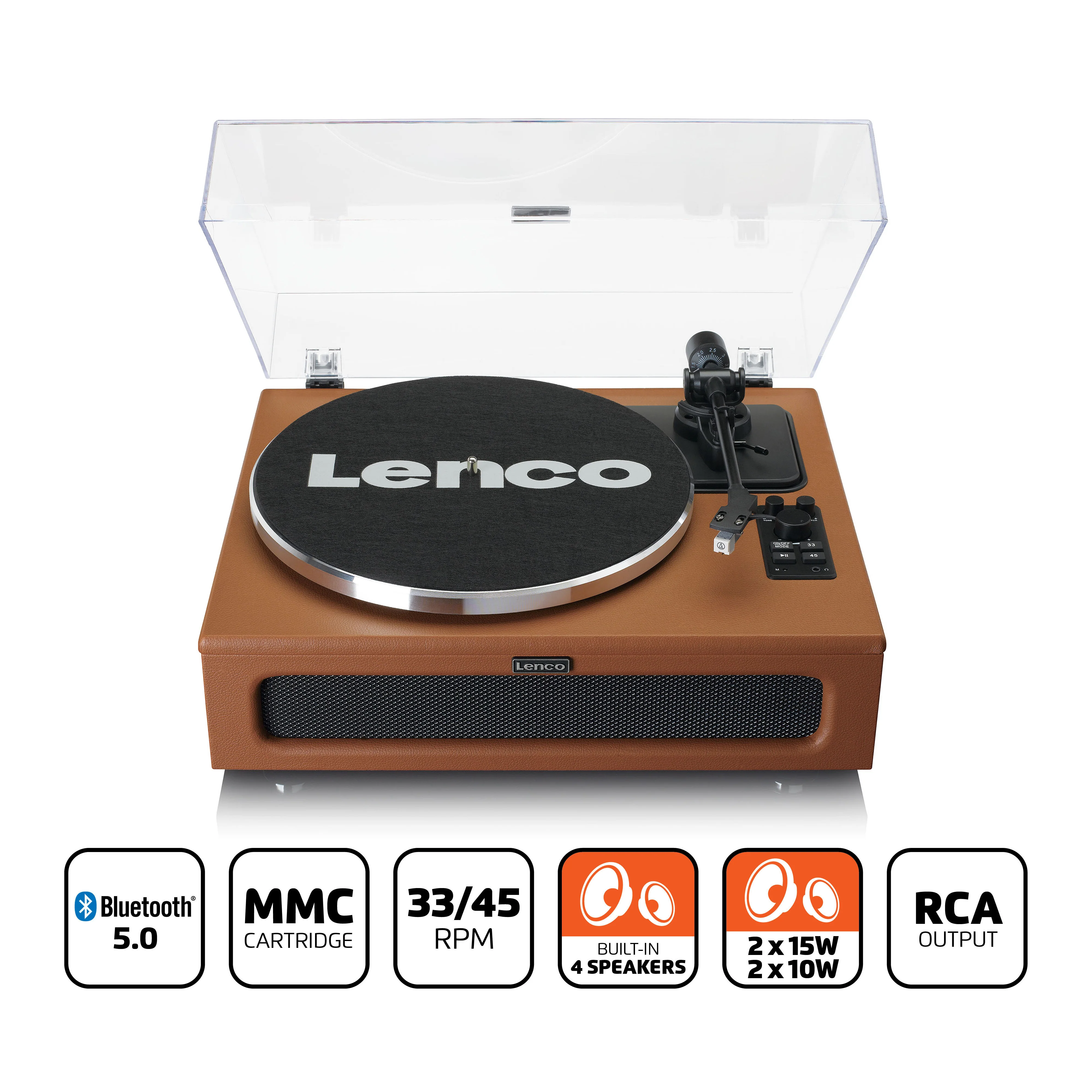 LENCO LS-430BN - Platenspeler met 4 ingebouwde Luidsprekers - Bruin - Image 13